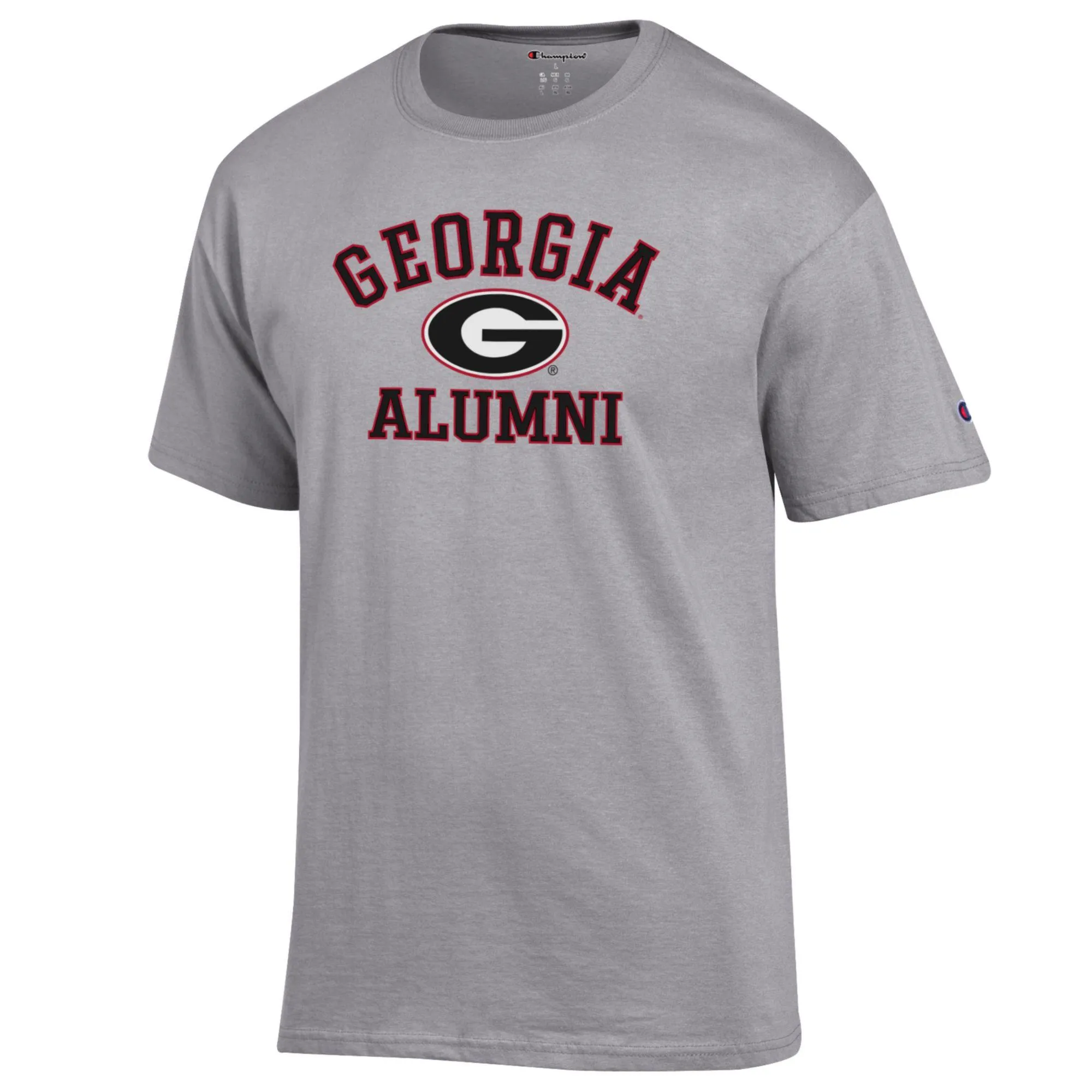 Men's Champion  Gray Georgia Bulldogs Alumni Logo T-Shirt