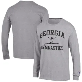 Men's Champion  Gray Georgia Bulldogs Gymnastics Icon Long Sleeve T-Shirt