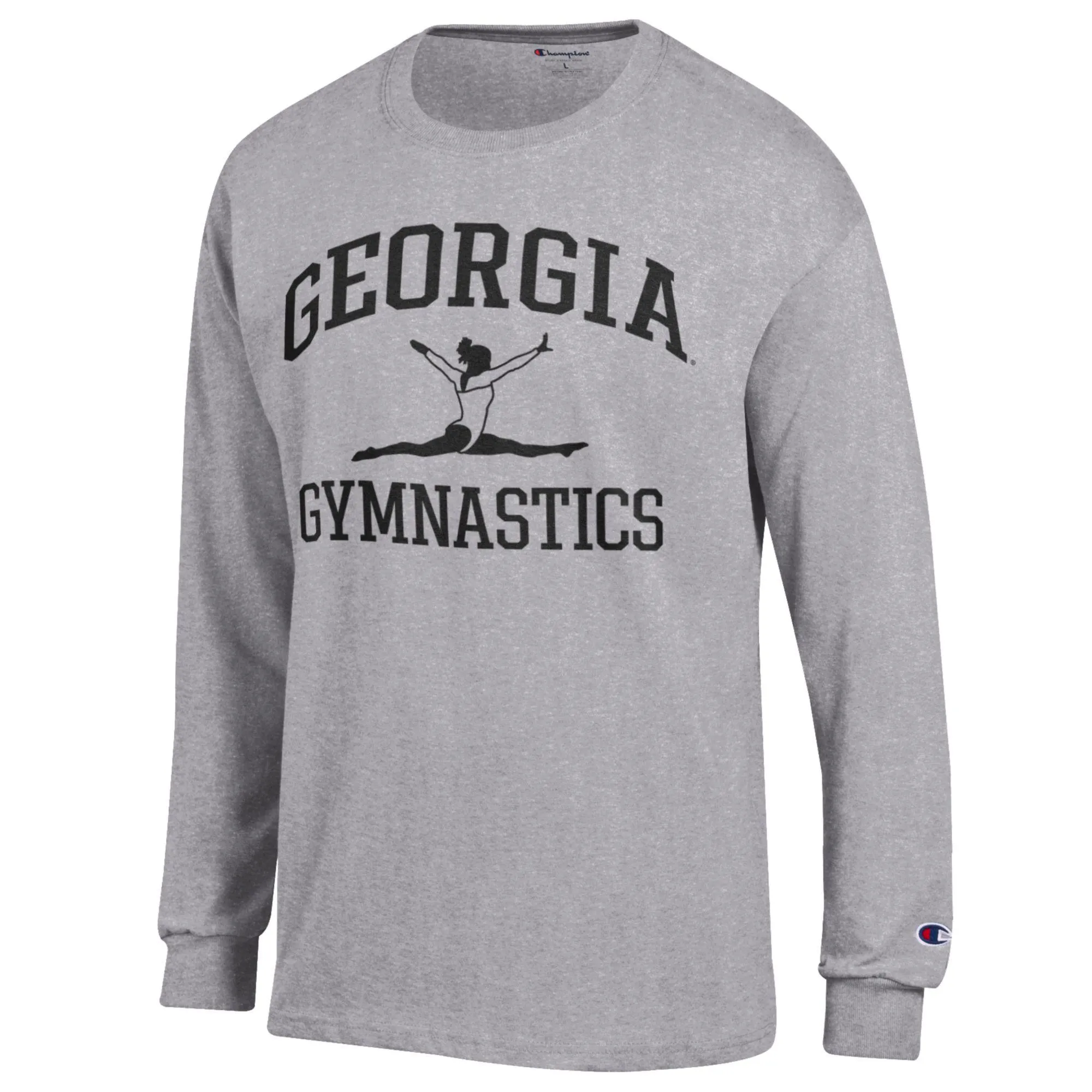 Men's Champion  Gray Georgia Bulldogs Gymnastics Icon Long Sleeve T-Shirt