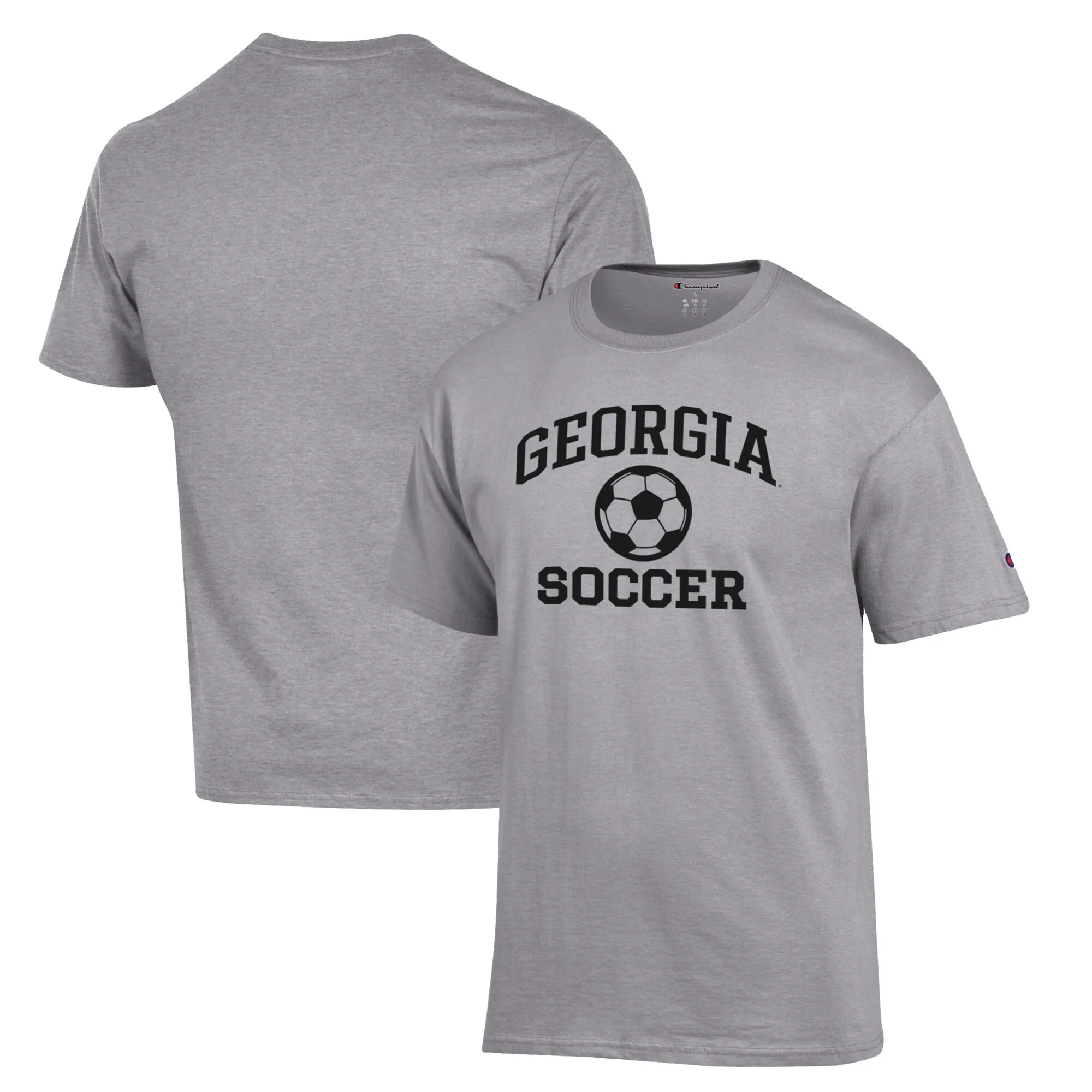 Men's Champion Gray Georgia Bulldogs Soccer Icon T-Shirt