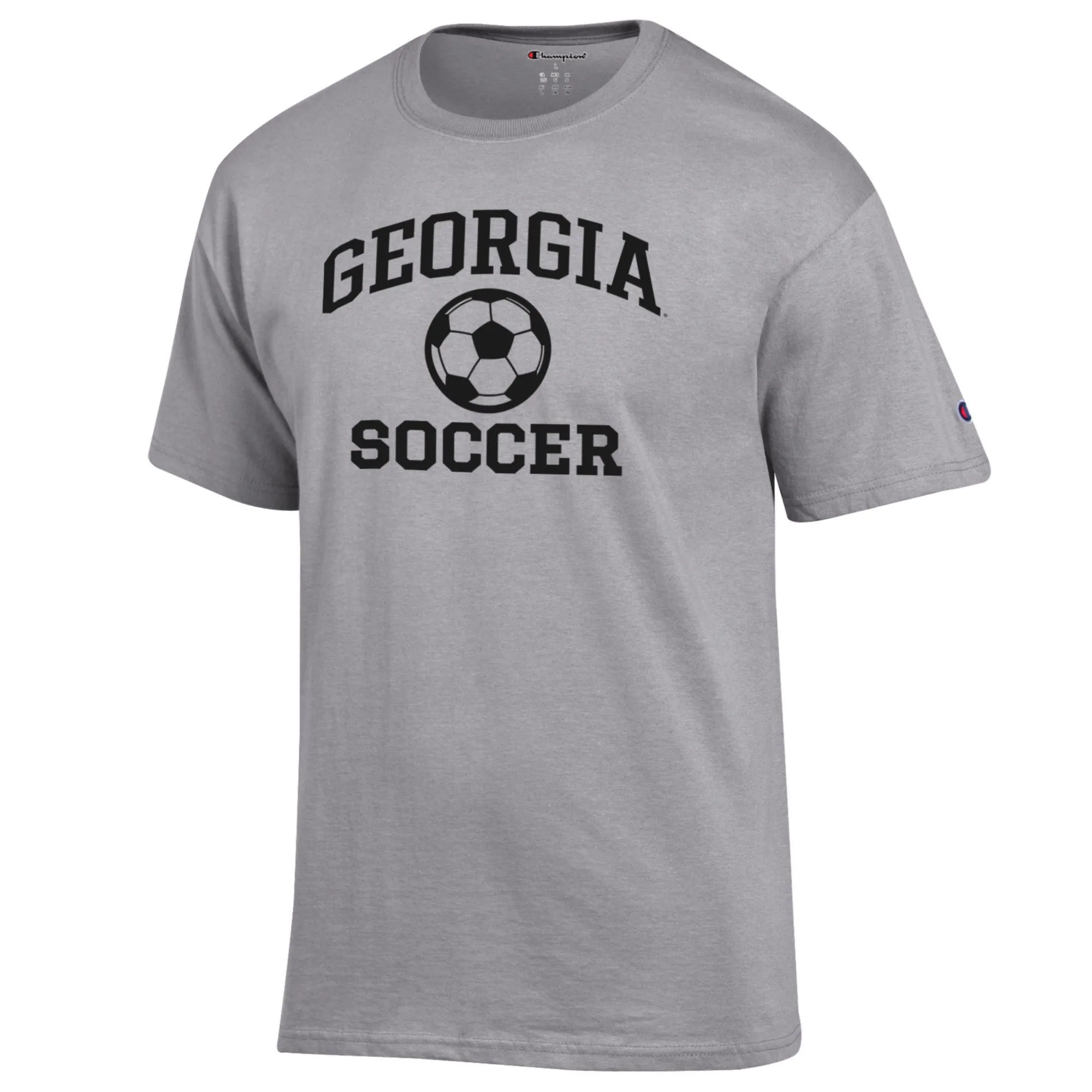 Men's Champion Gray Georgia Bulldogs Soccer Icon T-Shirt