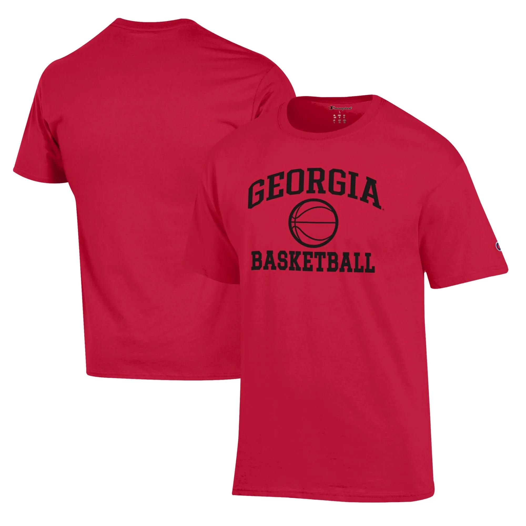 Men's Champion Red Georgia Bulldogs Basketball Icon T-Shirt