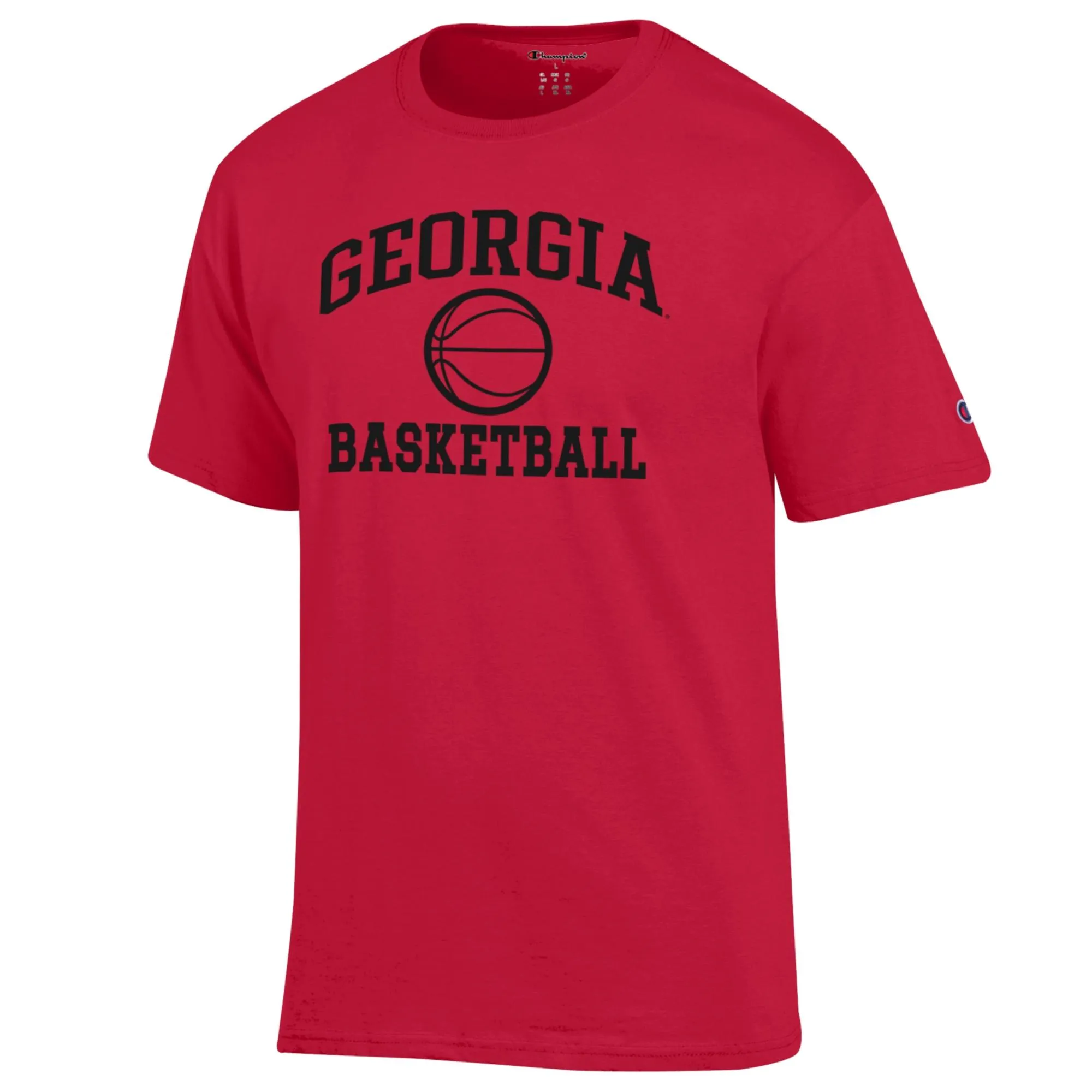 Men's Champion Red Georgia Bulldogs Basketball Icon T-Shirt