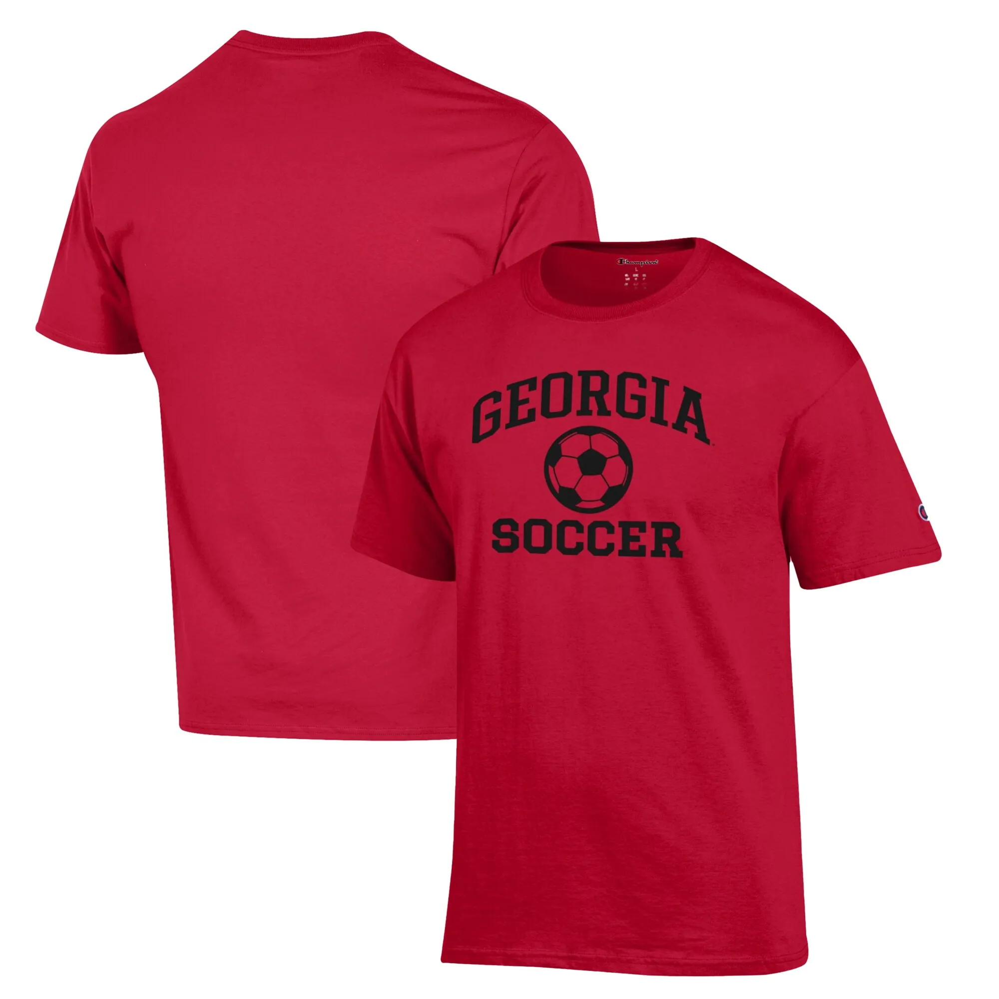 Men's Champion Red Georgia Bulldogs Soccer Icon T-Shirt