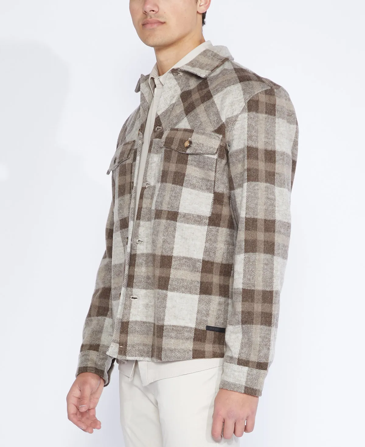 Micah Relaxed Fit Shirt Jacket (Stone)