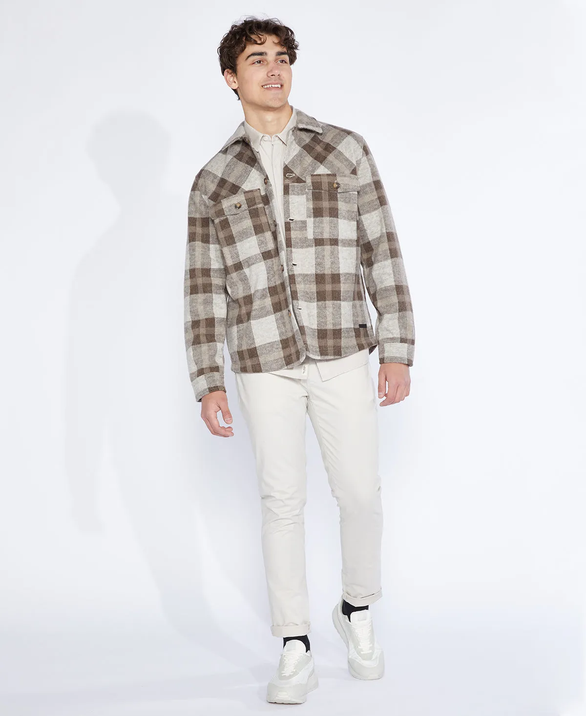 Micah Relaxed Fit Shirt Jacket (Stone)