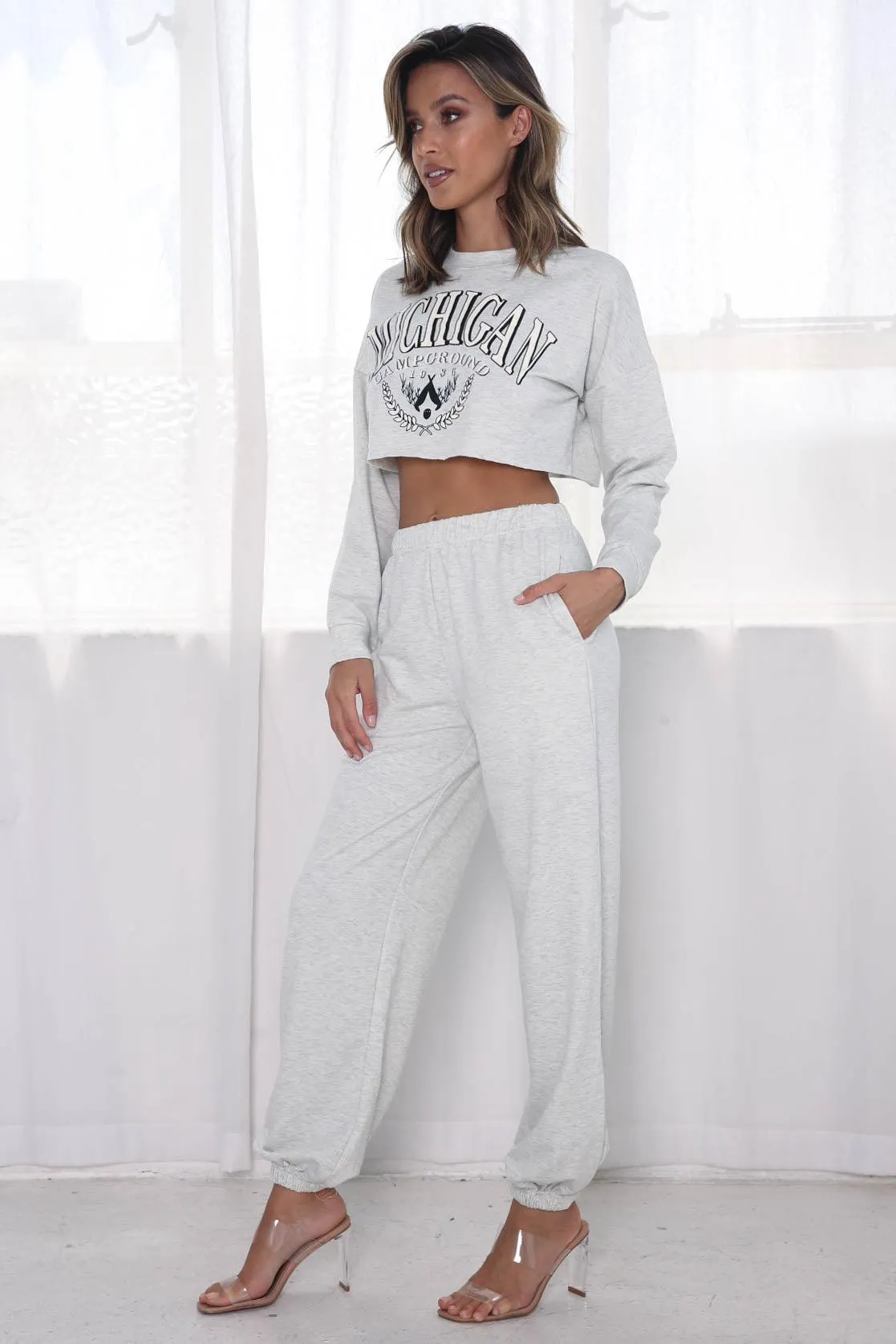 Michigan Two Piece Lounge Set - Grey