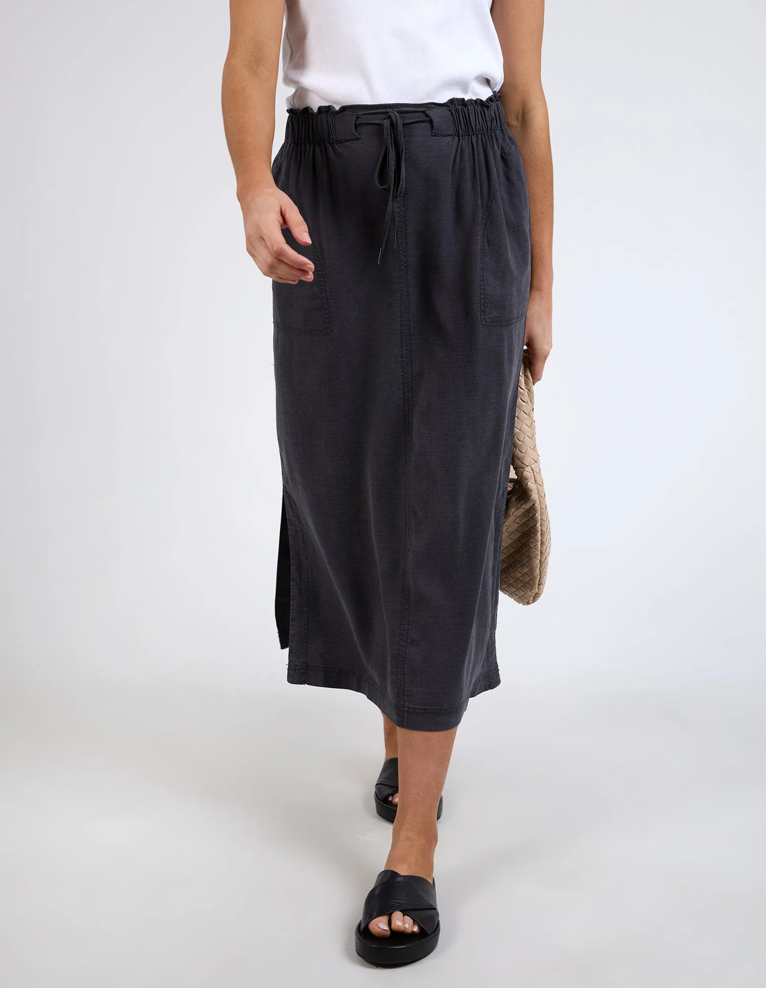 Mila Utility Skirt Washed Black