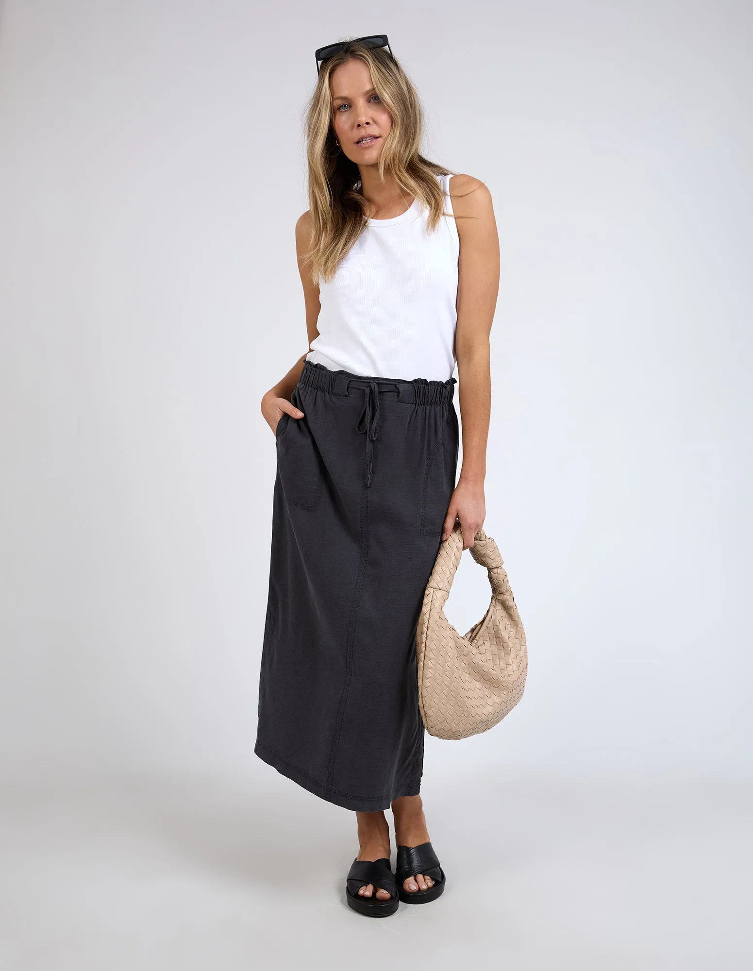 Mila Utility Skirt Washed Black