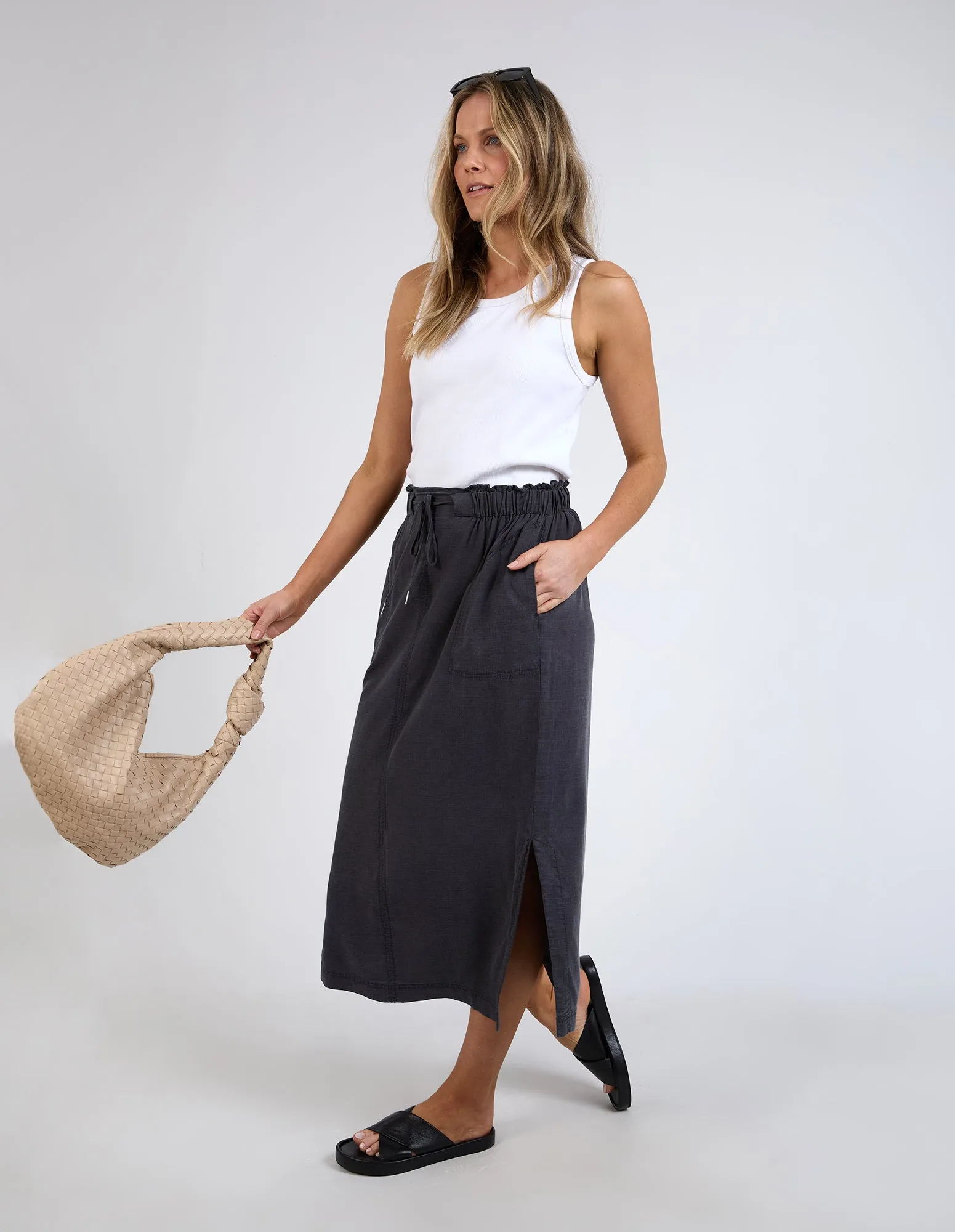 Mila Utility Skirt Washed Black