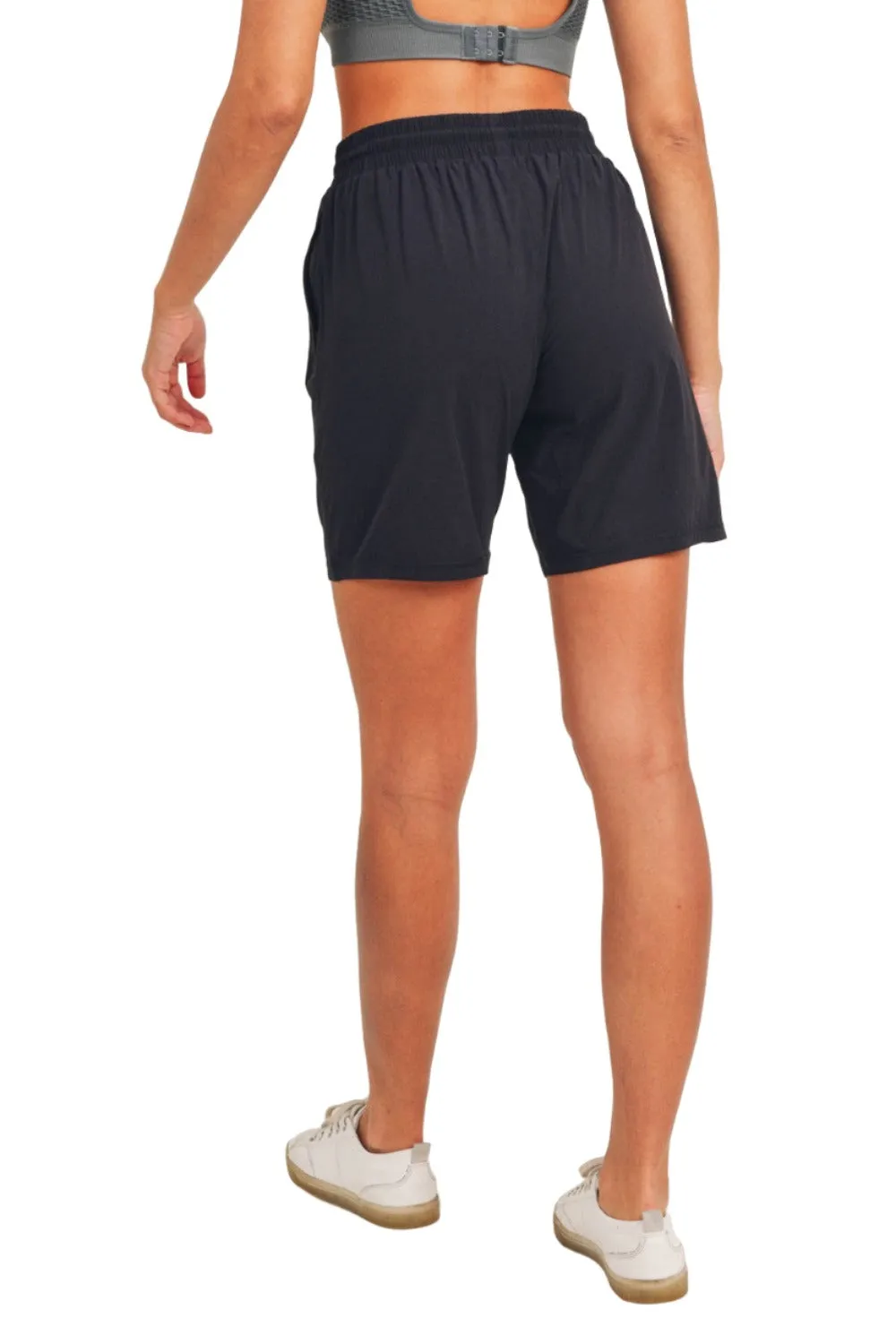 Mono B Active Essential Drawstring Midi Shorts AP-A07106 and Plus