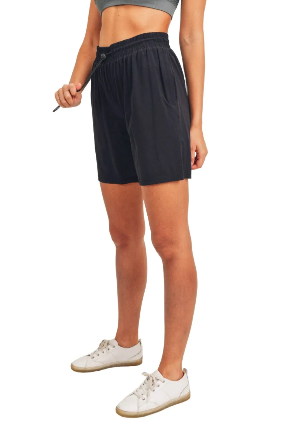 Mono B Active Essential Drawstring Midi Shorts AP-A07106 and Plus