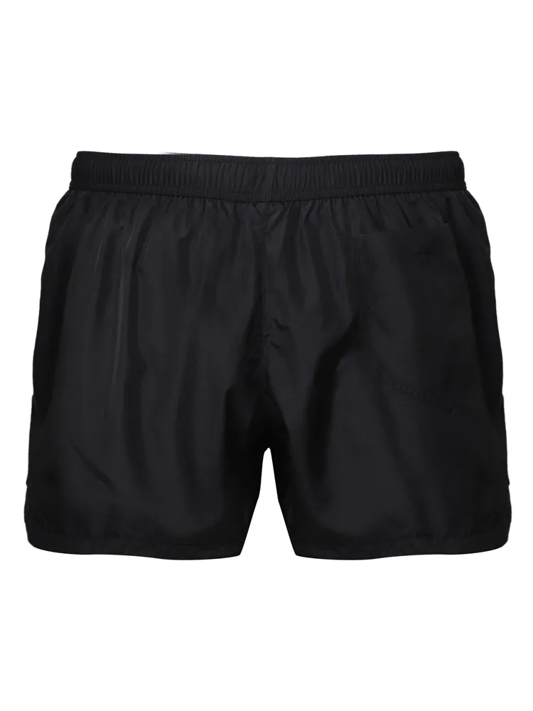 Moschino Logo Plaque Drawstring Swim Shorts