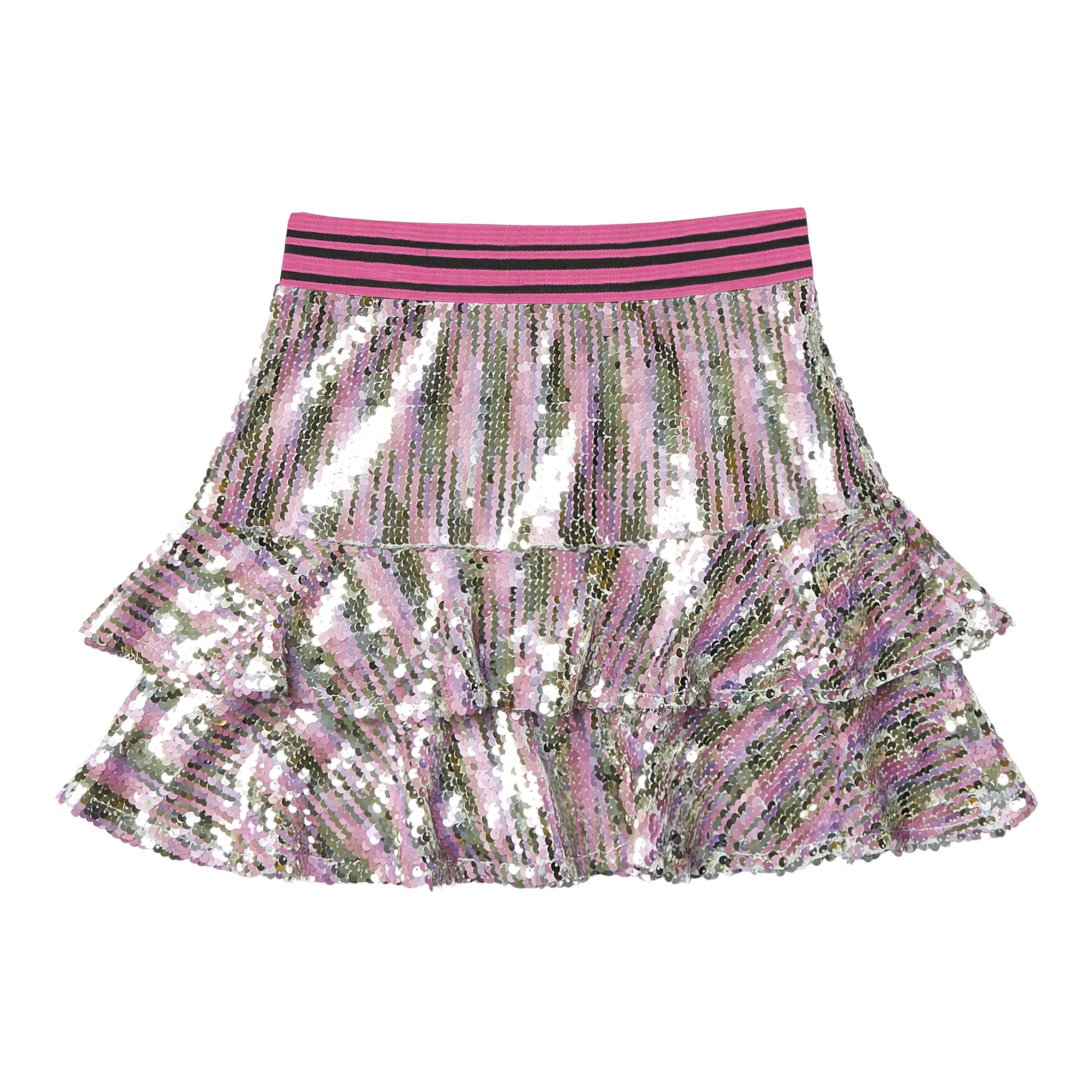 Multi Sequin Ruffle Skirt