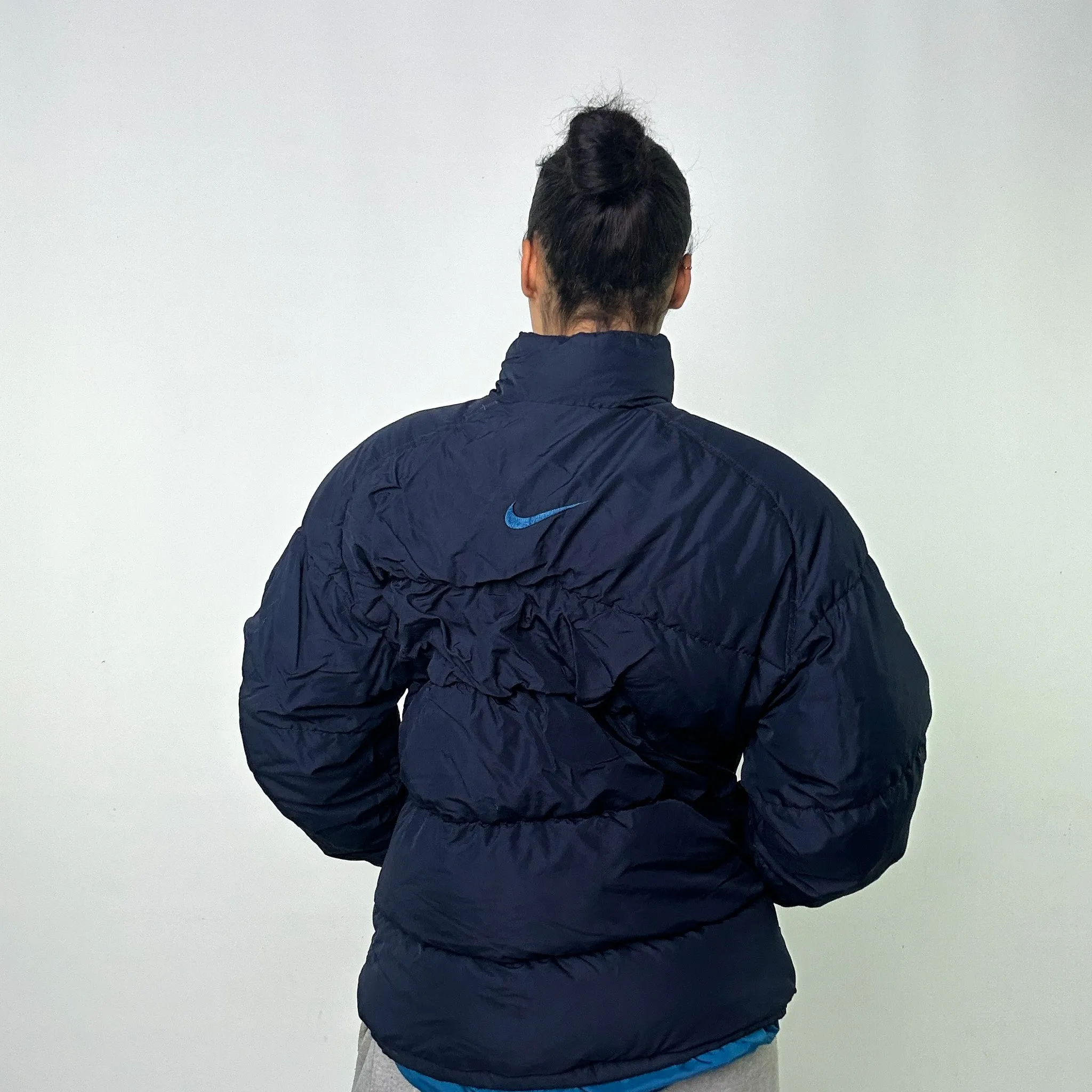 Navy Blue 90s NIKE Puffer Jacket Coat (L)