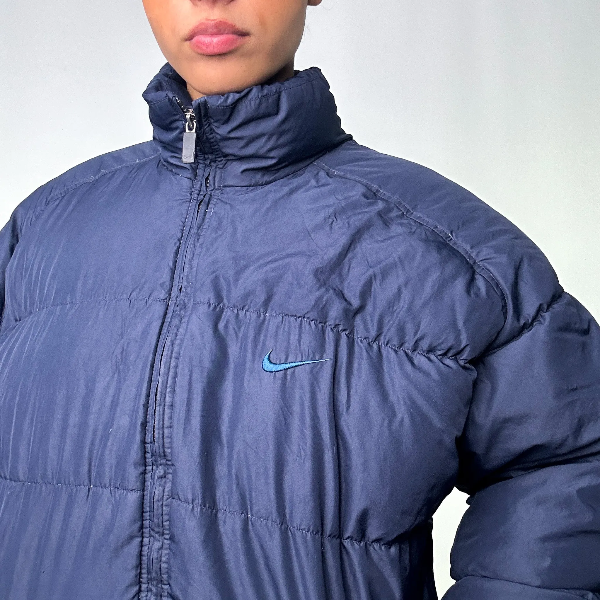 Navy Blue 90s NIKE Puffer Jacket Coat (L)