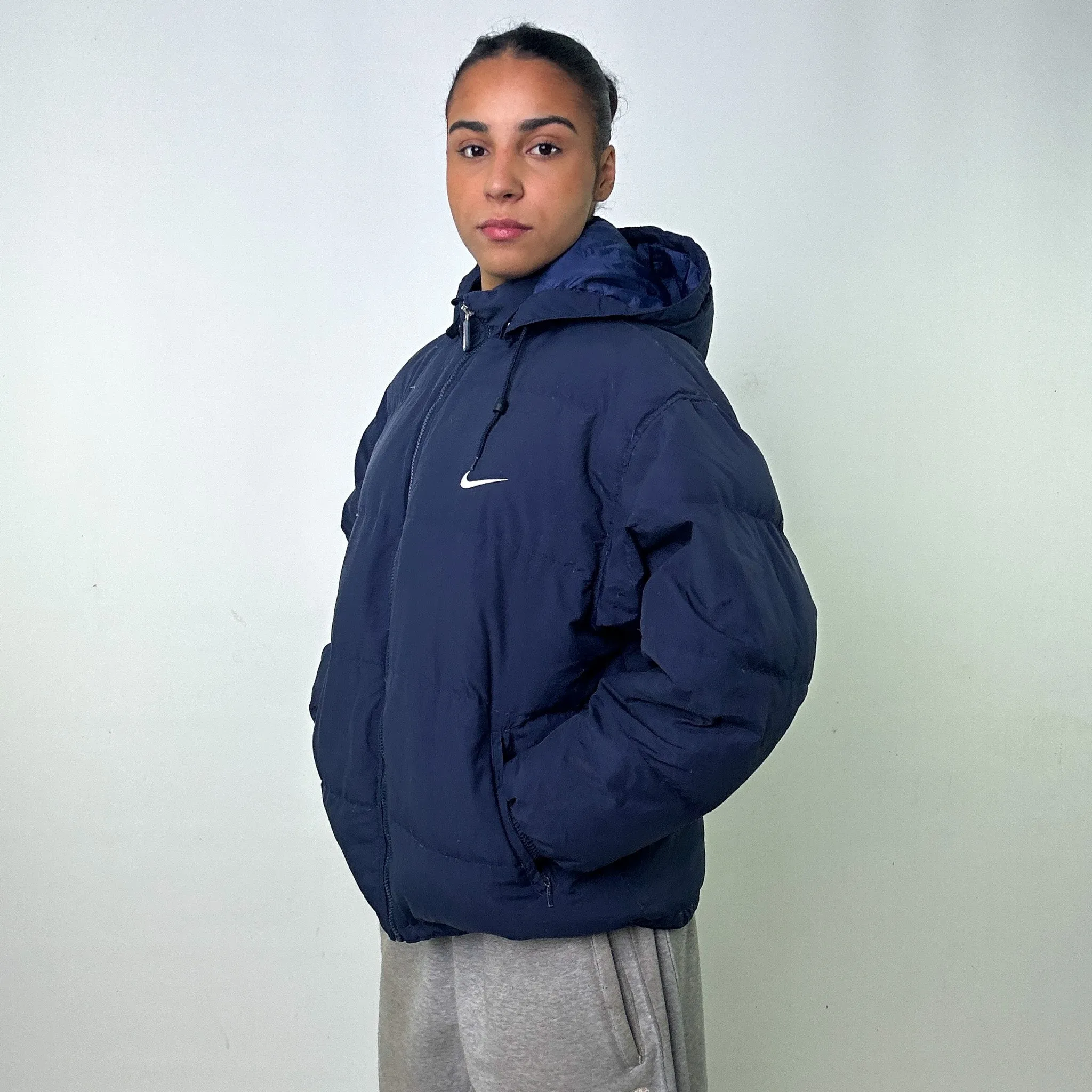 NAVY BLUE 90S NIKE PUFFER JACKET COAT (