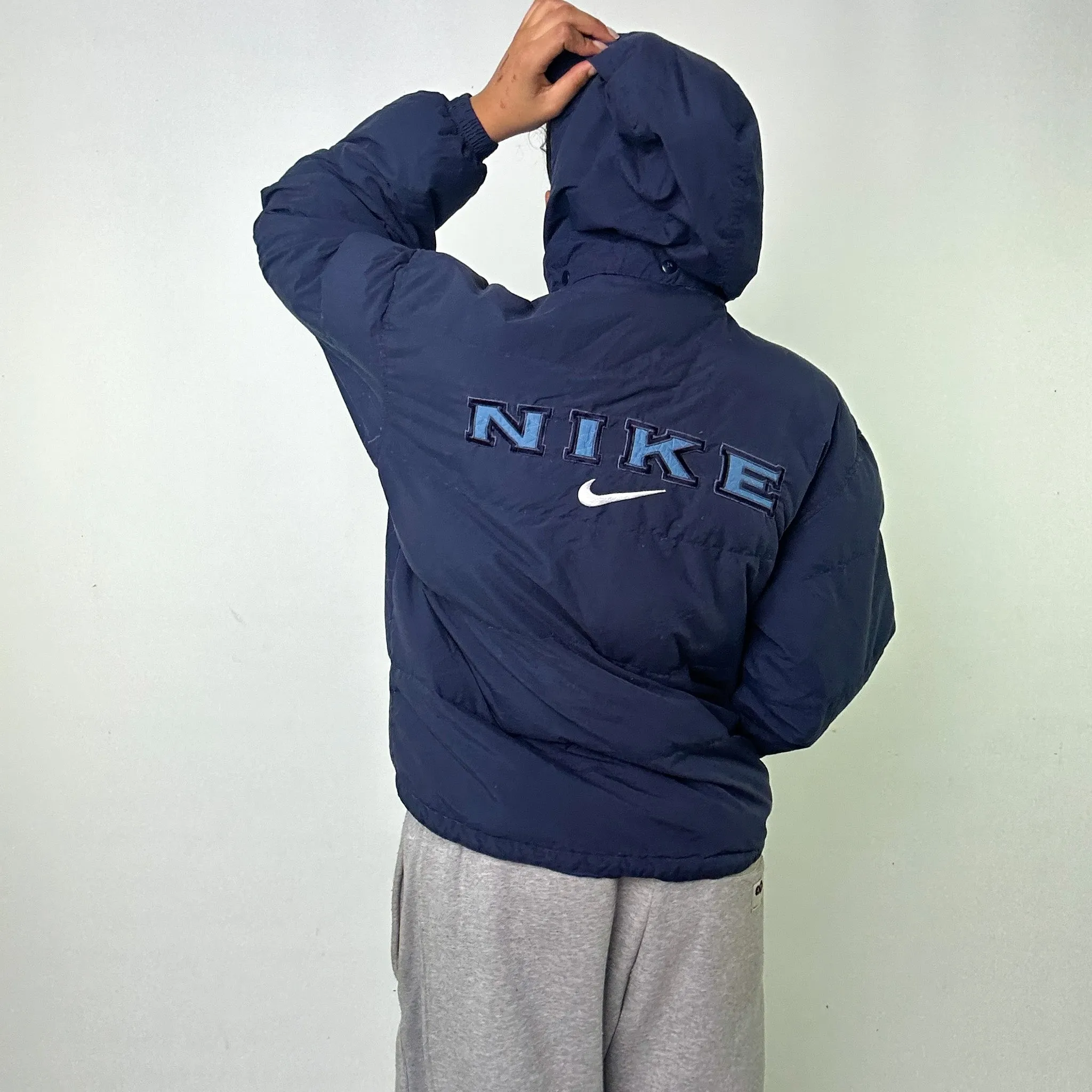 NAVY BLUE 90S NIKE PUFFER JACKET COAT (