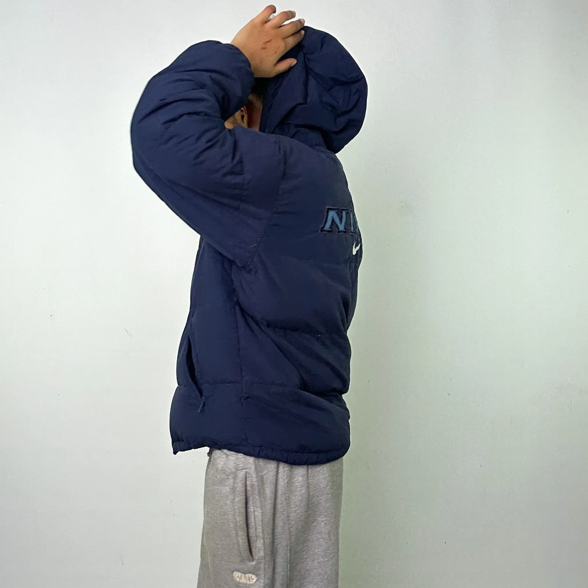 NAVY BLUE 90S NIKE PUFFER JACKET COAT (