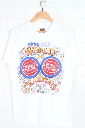 NBA Detroit Pistons 1990 World Champions Single Stitch T-Shirt USA Made (L)