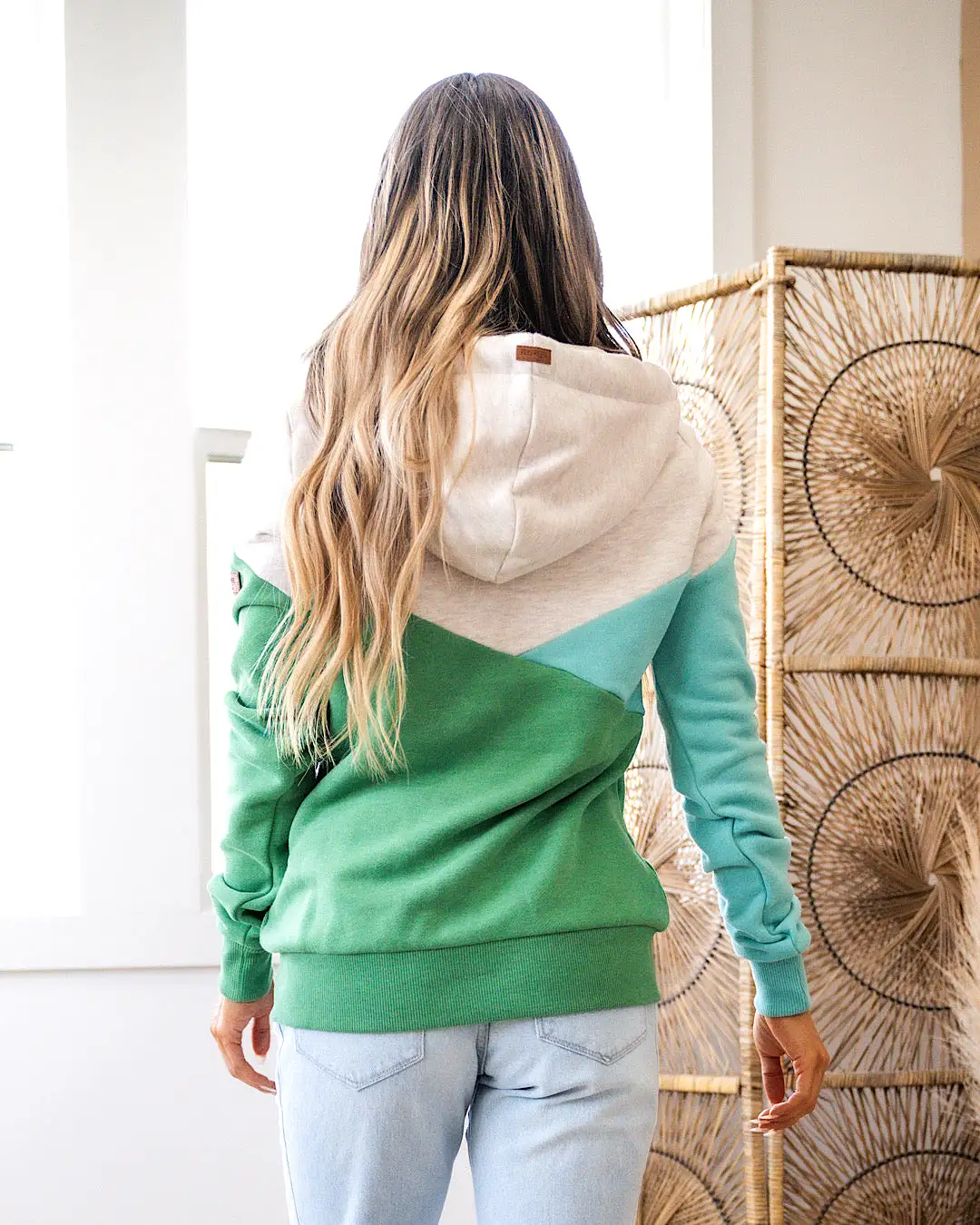 NEW! Wanakome Roxy Half Zip Hoodie - Emerald Green Mix