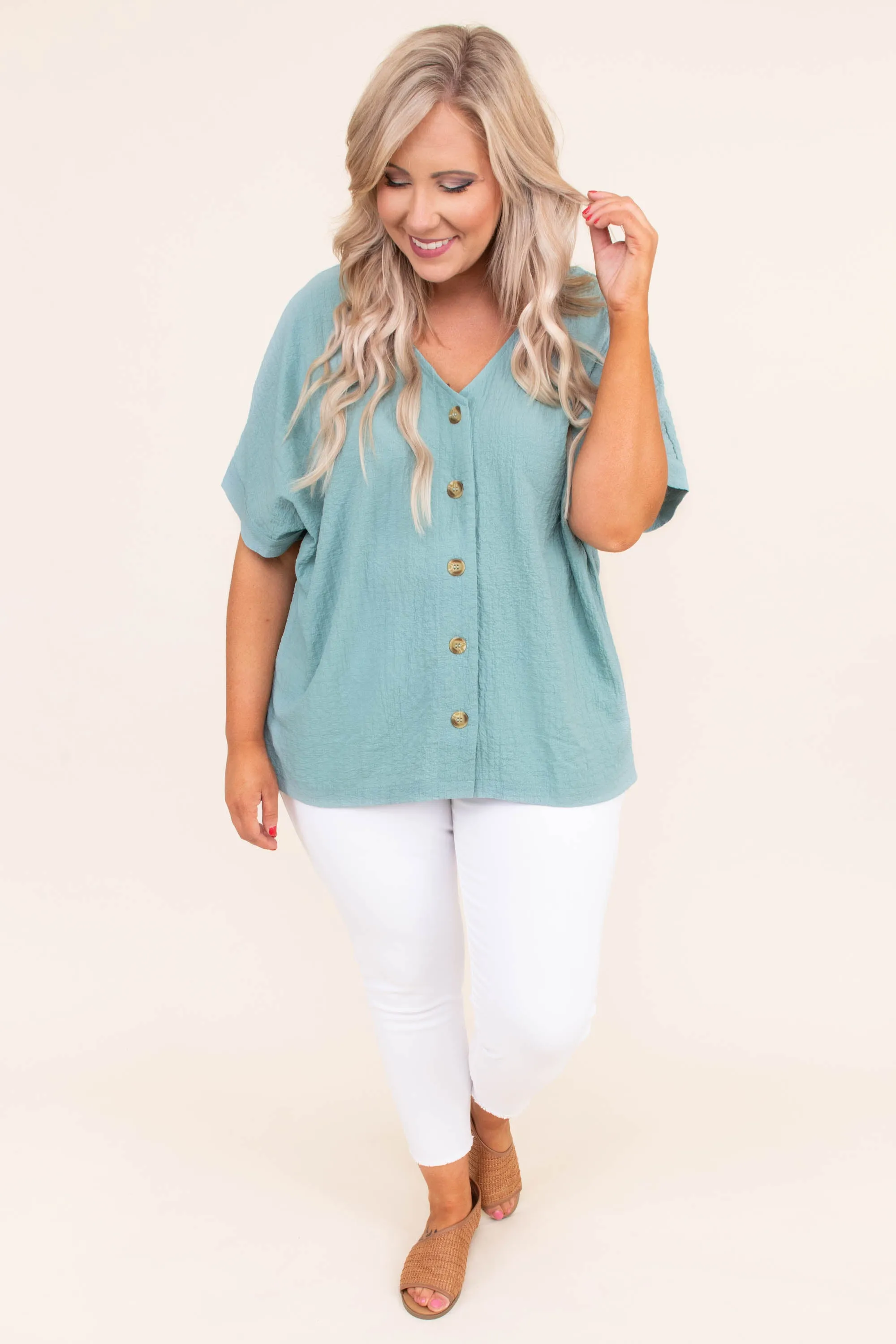 Nine To Five Blouse, Sage