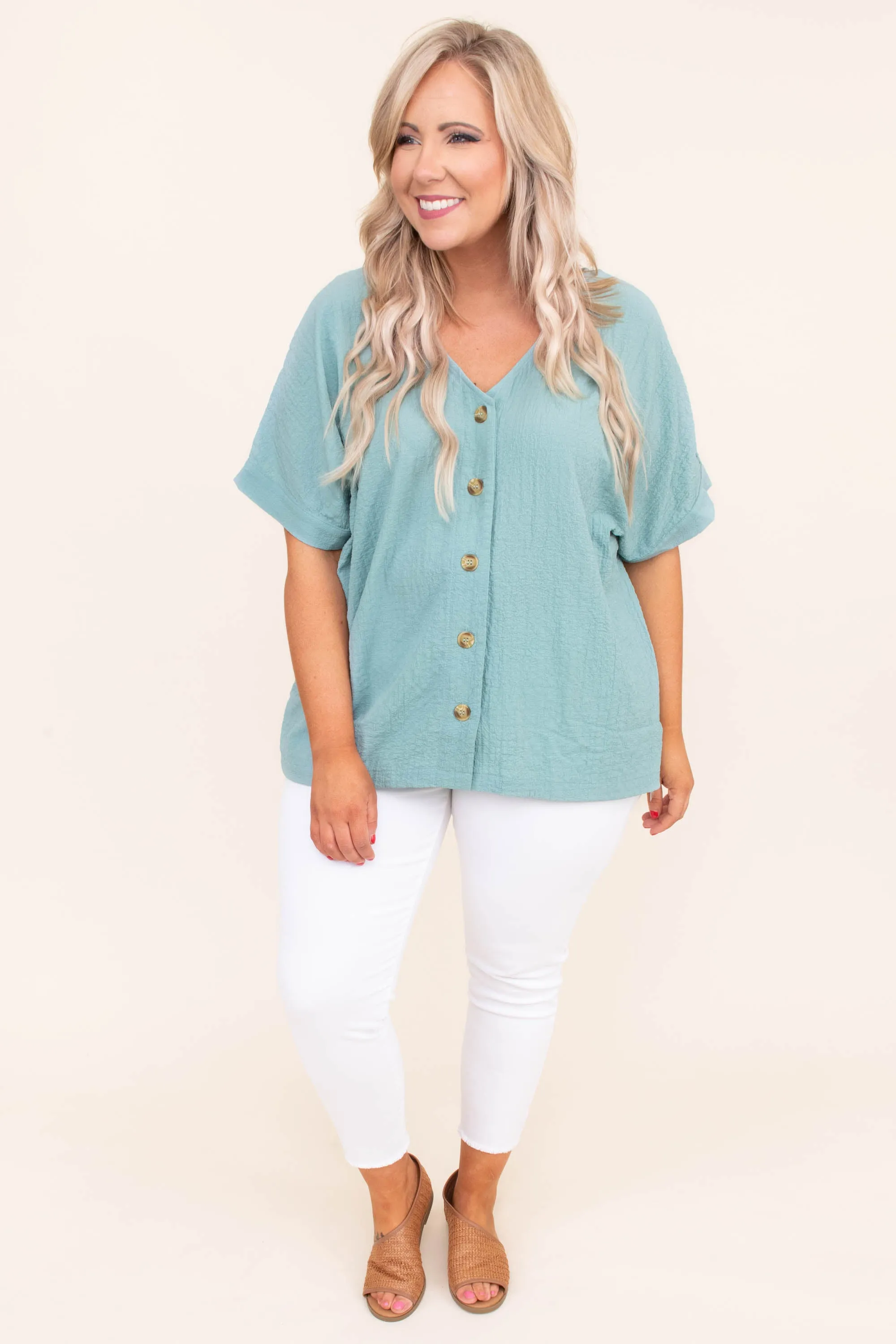 Nine To Five Blouse, Sage