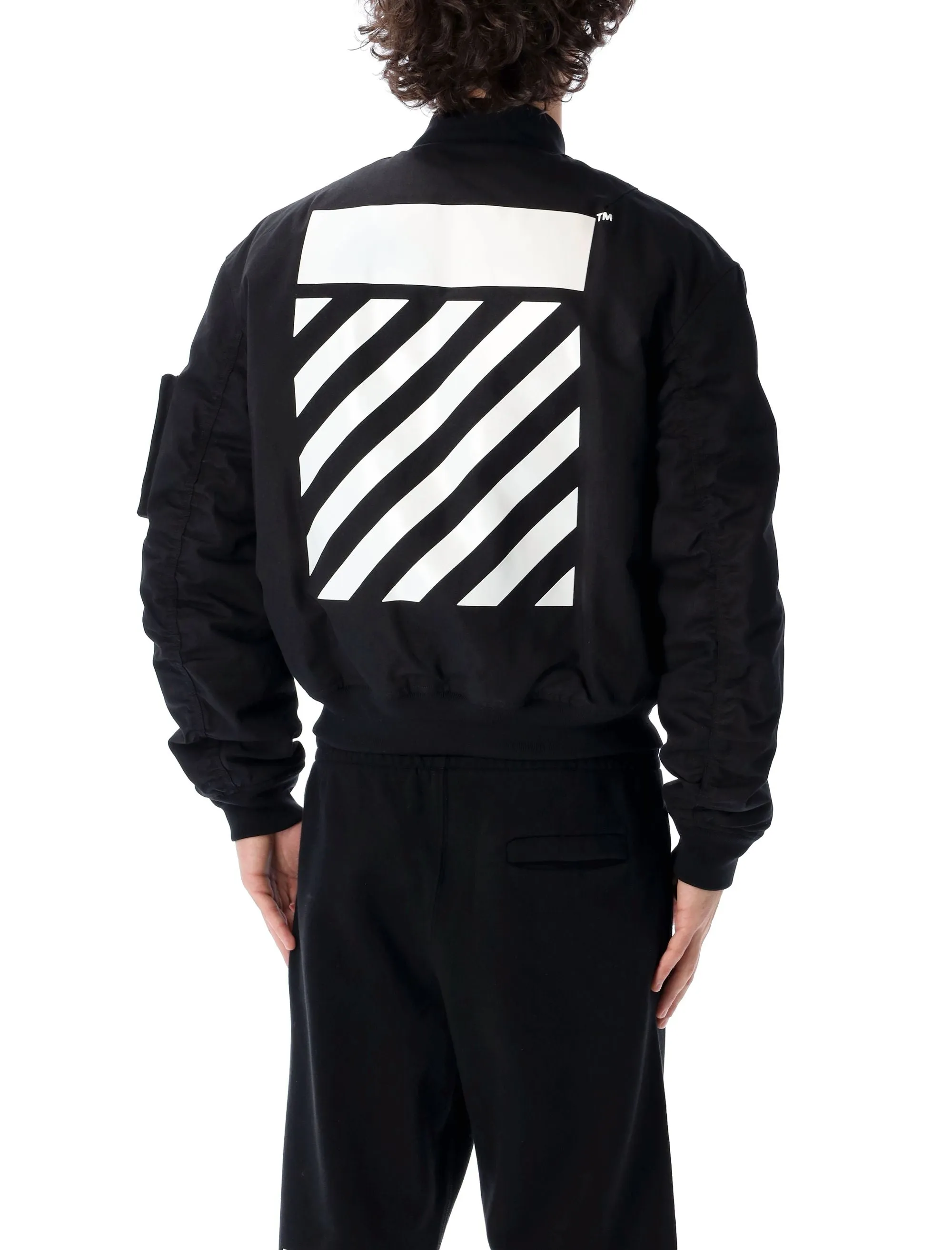 Off-White Diag Print Zipped Jacket