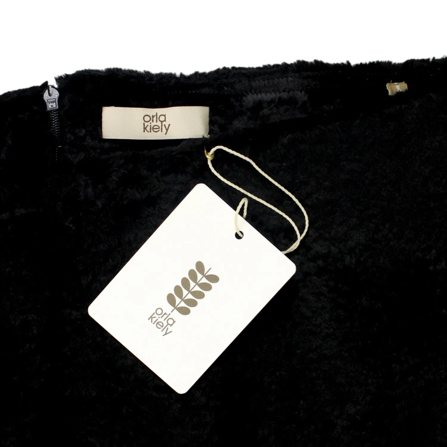 Orla Kiely Black Furry Mini Skirt