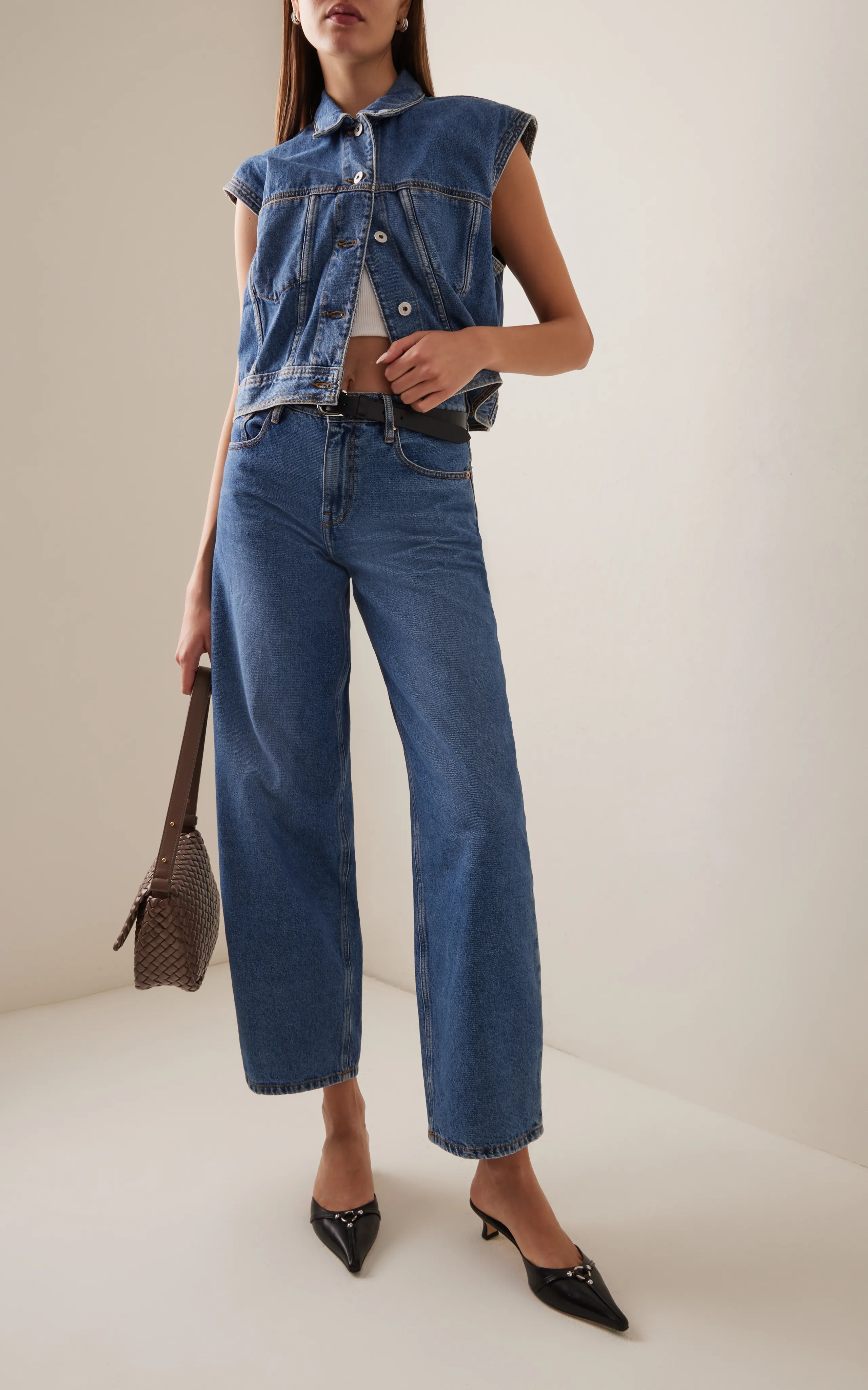 Outland Denim Avril Low-Rise Organic Denim Wide-Leg Jeans