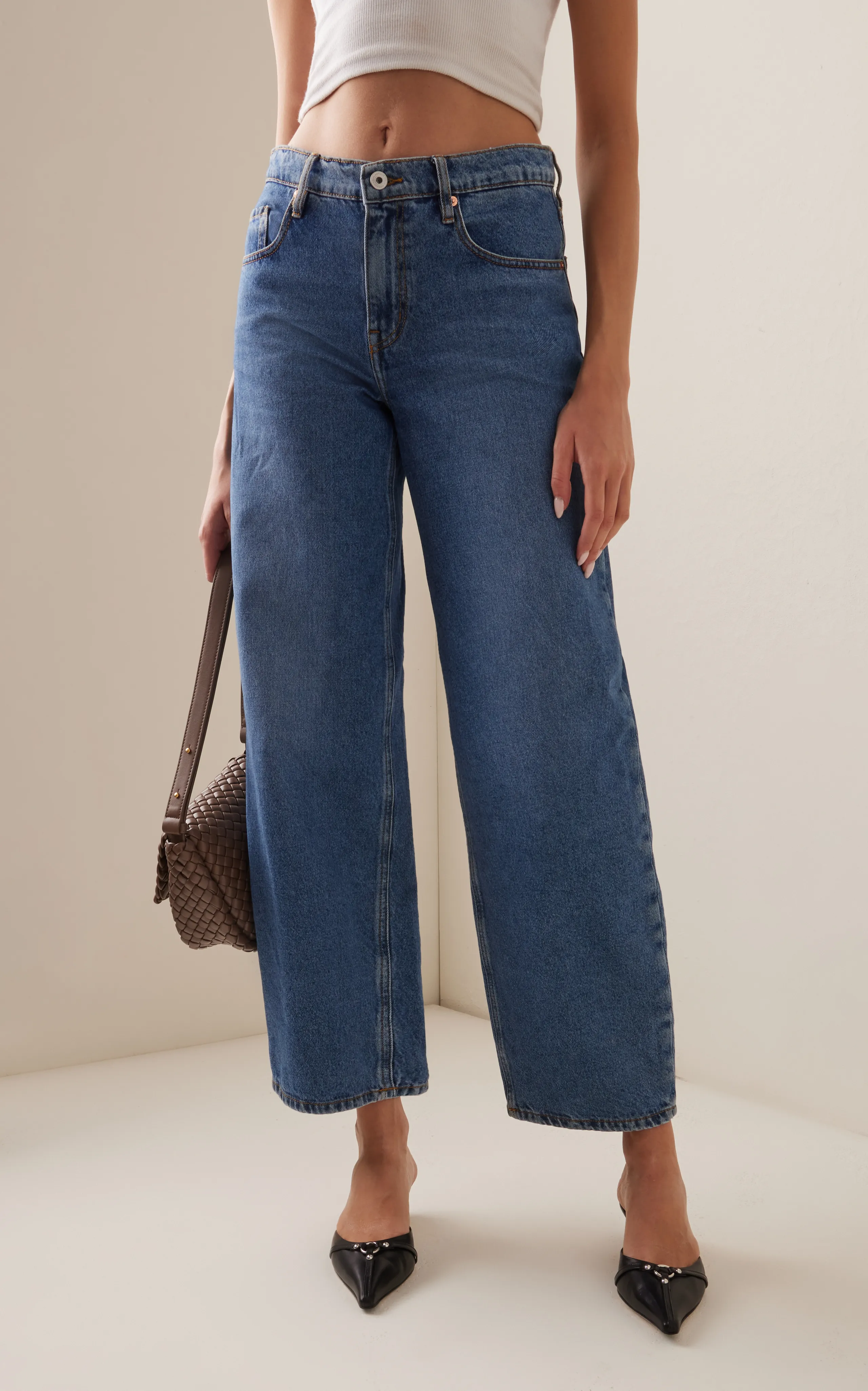 Outland Denim Avril Low-Rise Organic Denim Wide-Leg Jeans