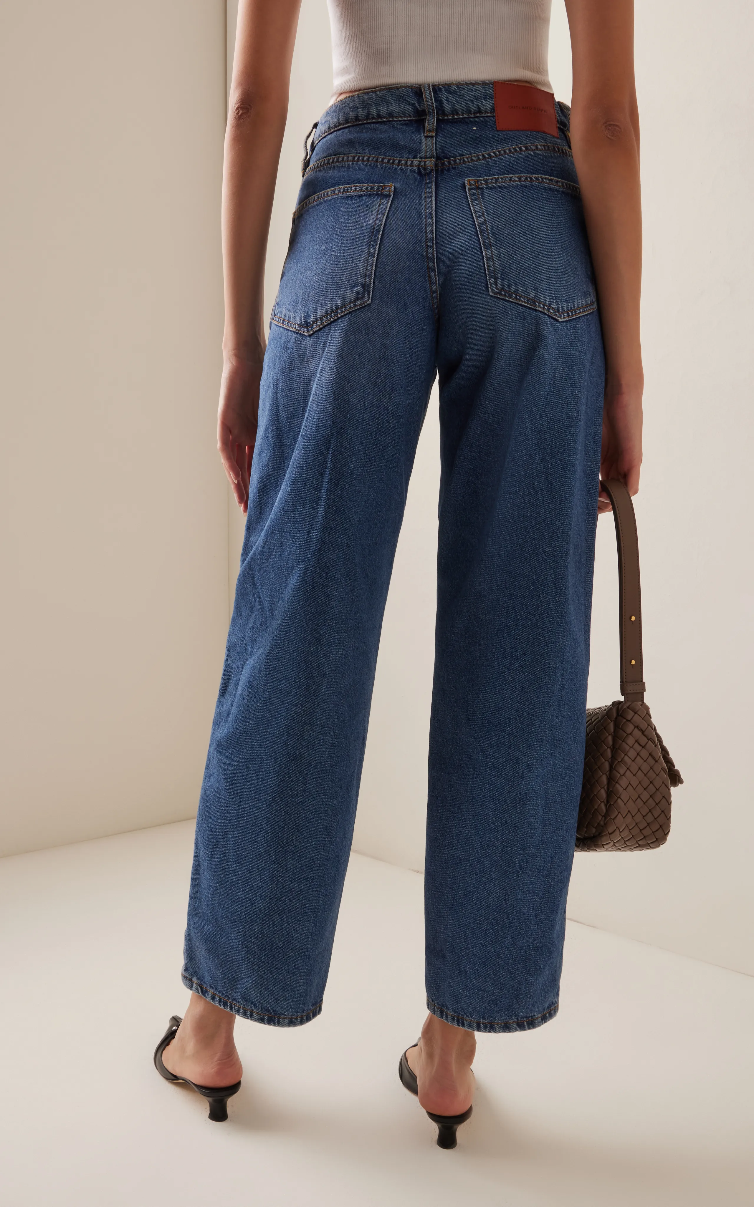 Outland Denim Avril Low-Rise Organic Denim Wide-Leg Jeans