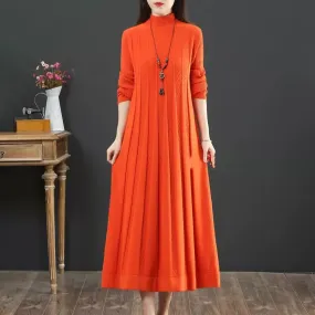 Oversize Women Long Dress For Autumn Winter Slim Bottom Sweater