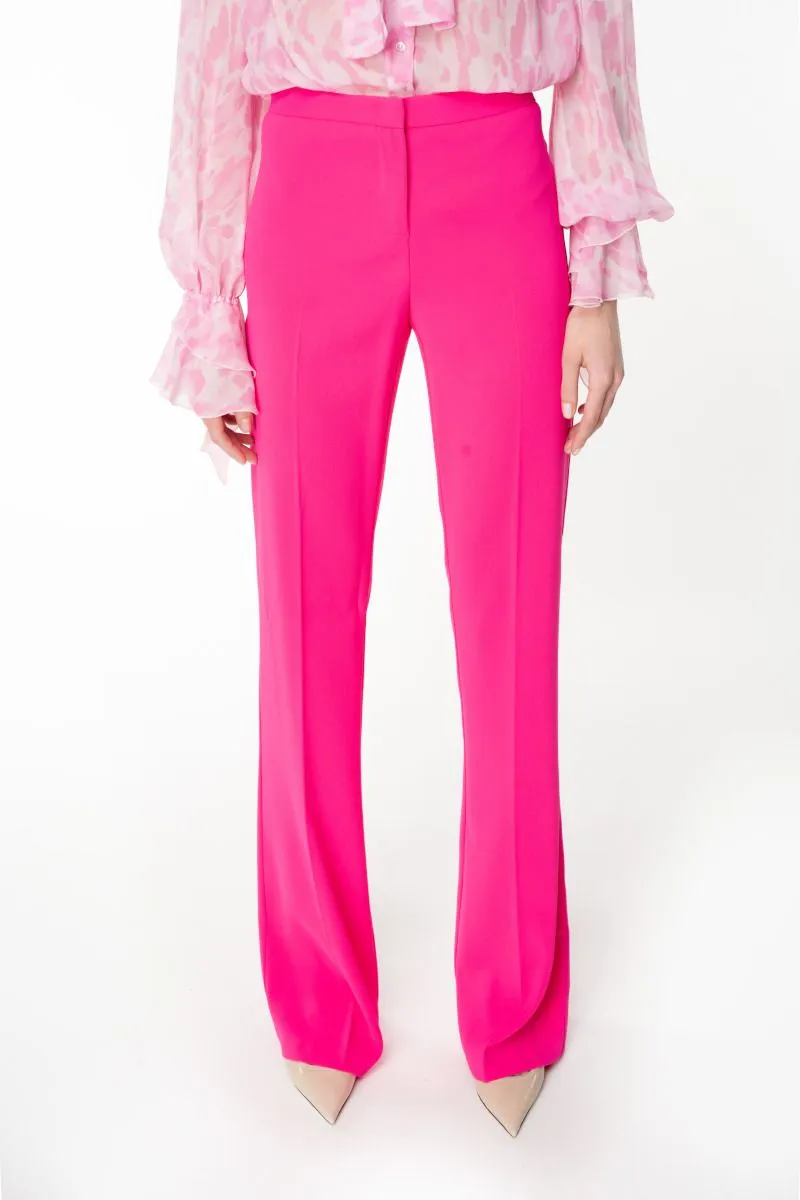 Pantaloni flared stretch donna Fucsia