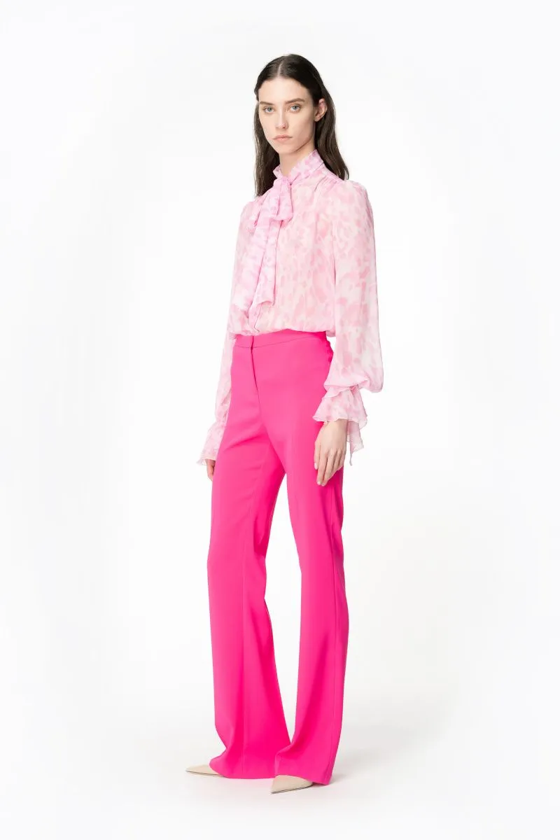 Pantaloni flared stretch donna Fucsia