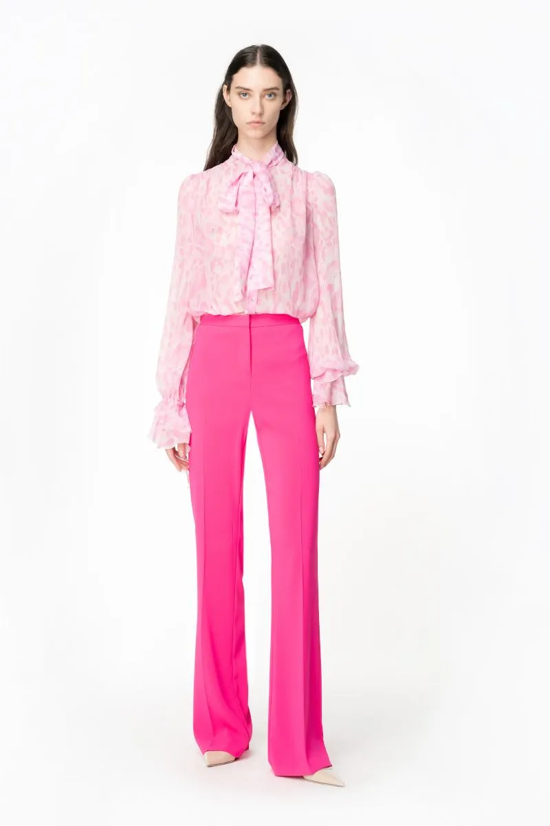 Pantaloni flared stretch donna Fucsia