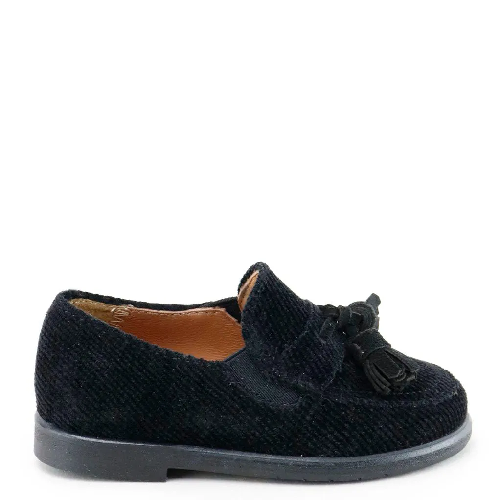 Papanatas Black Corduroy Tassel Loafer