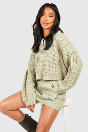 Petite Chunky V Neck Sweater