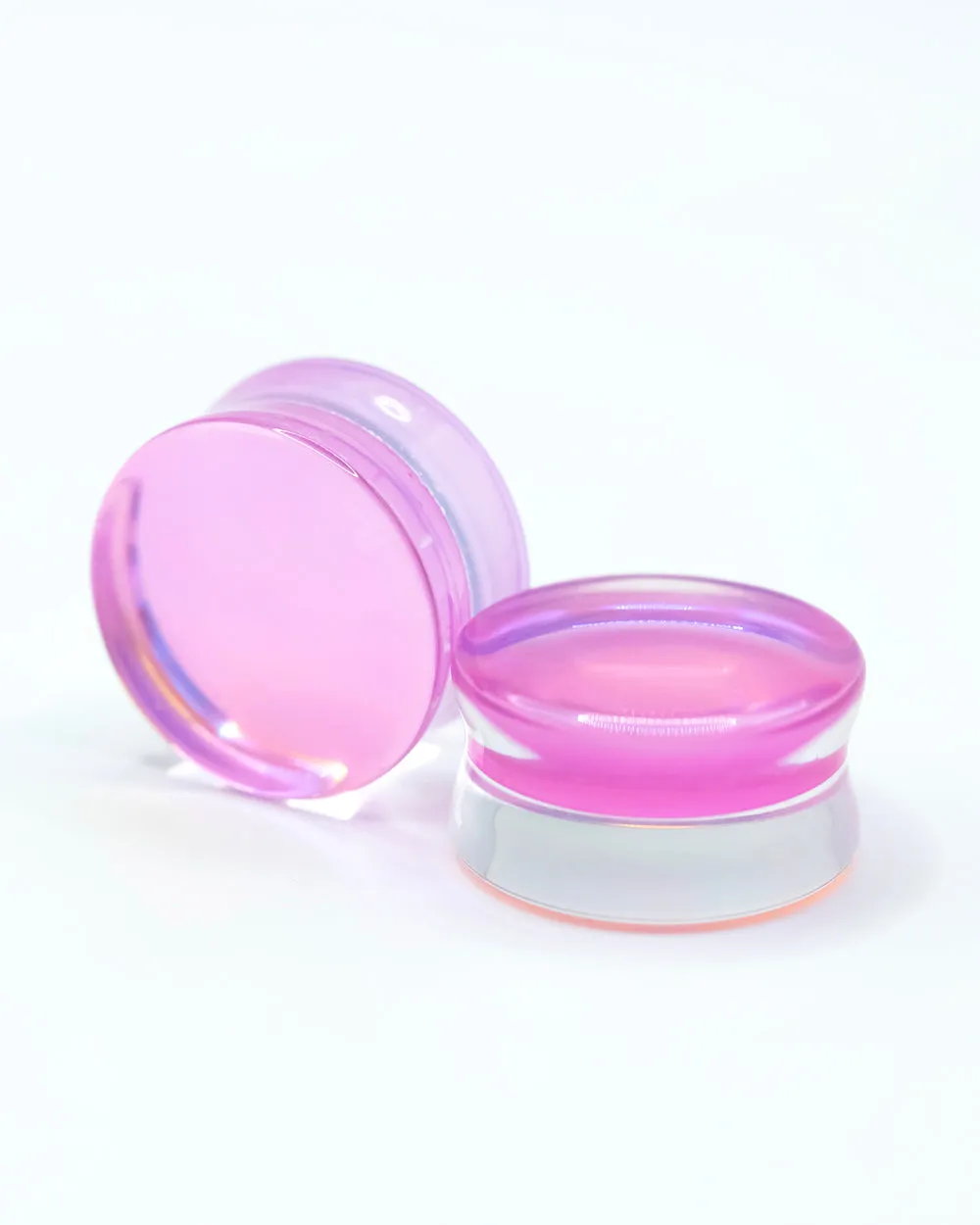 PINK AURORA BOREALIS FLARED GLASS PLUG