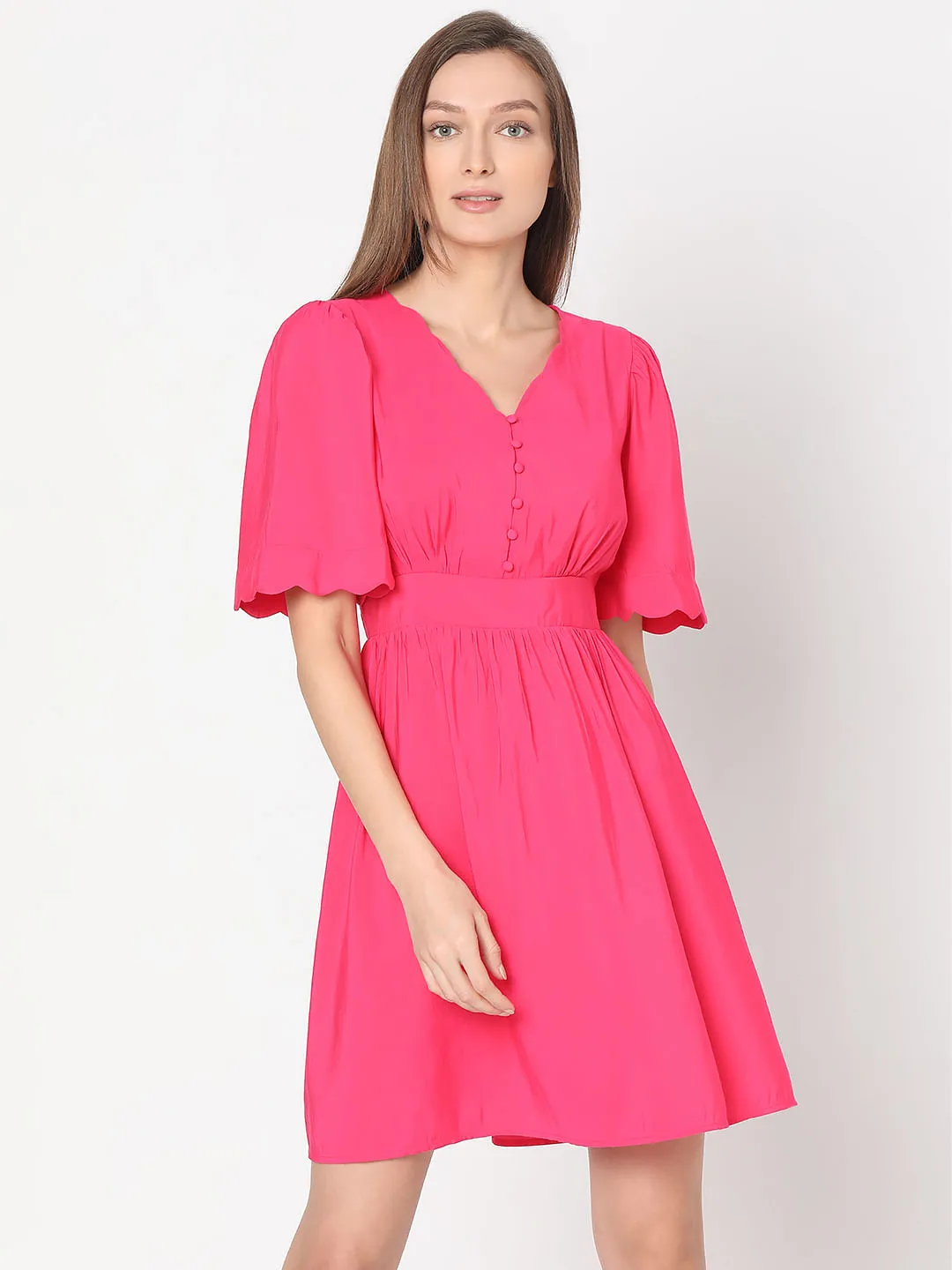 Pink Fit & Flare Dress