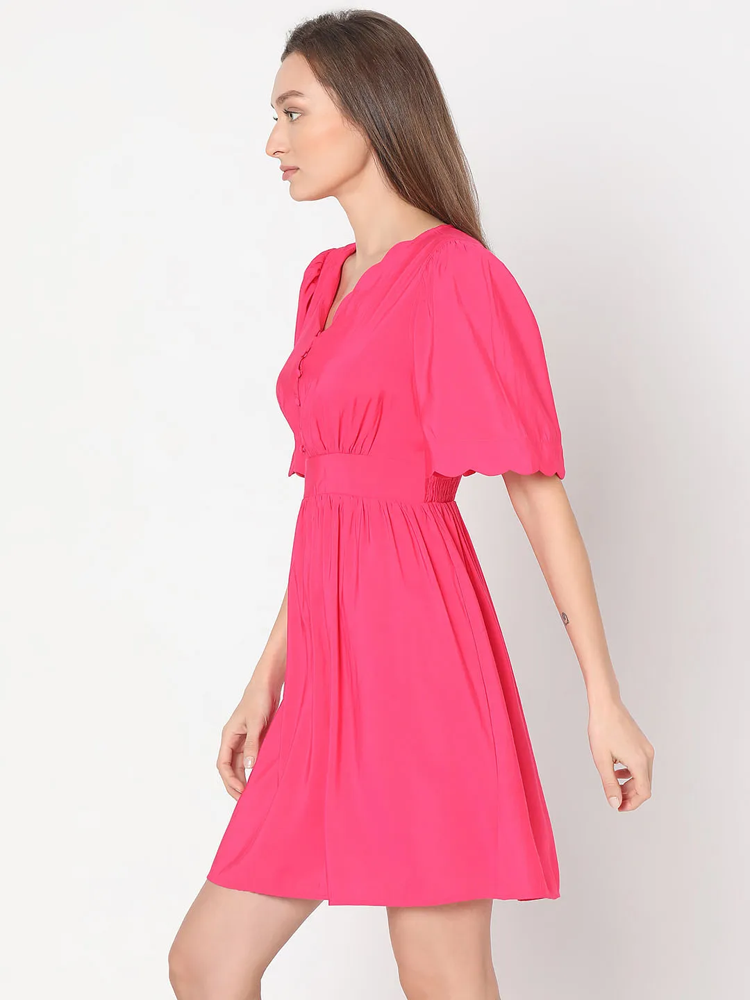 Pink Fit & Flare Dress