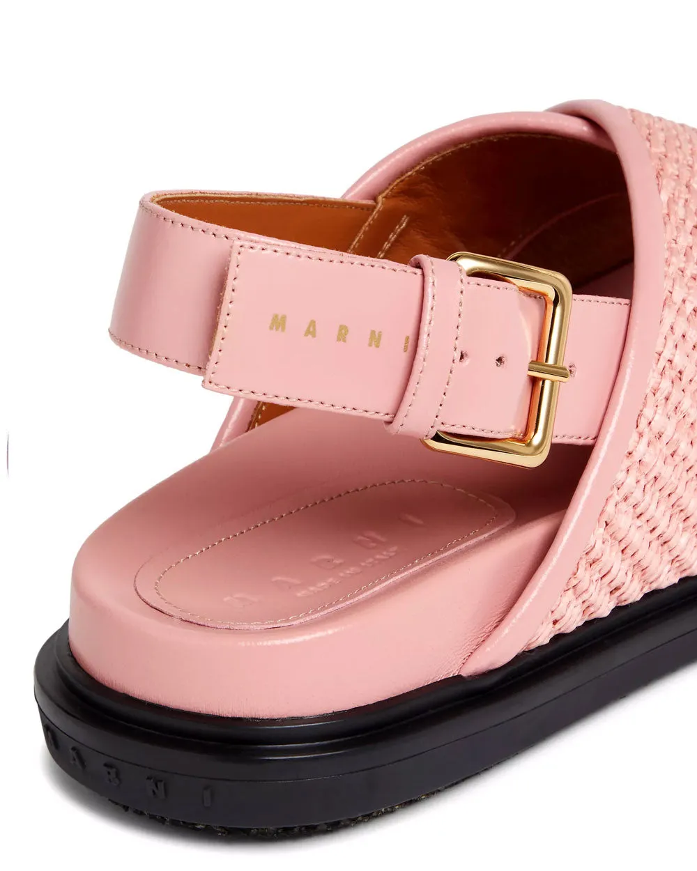 Pink Raffia Criss-Cross Sandals