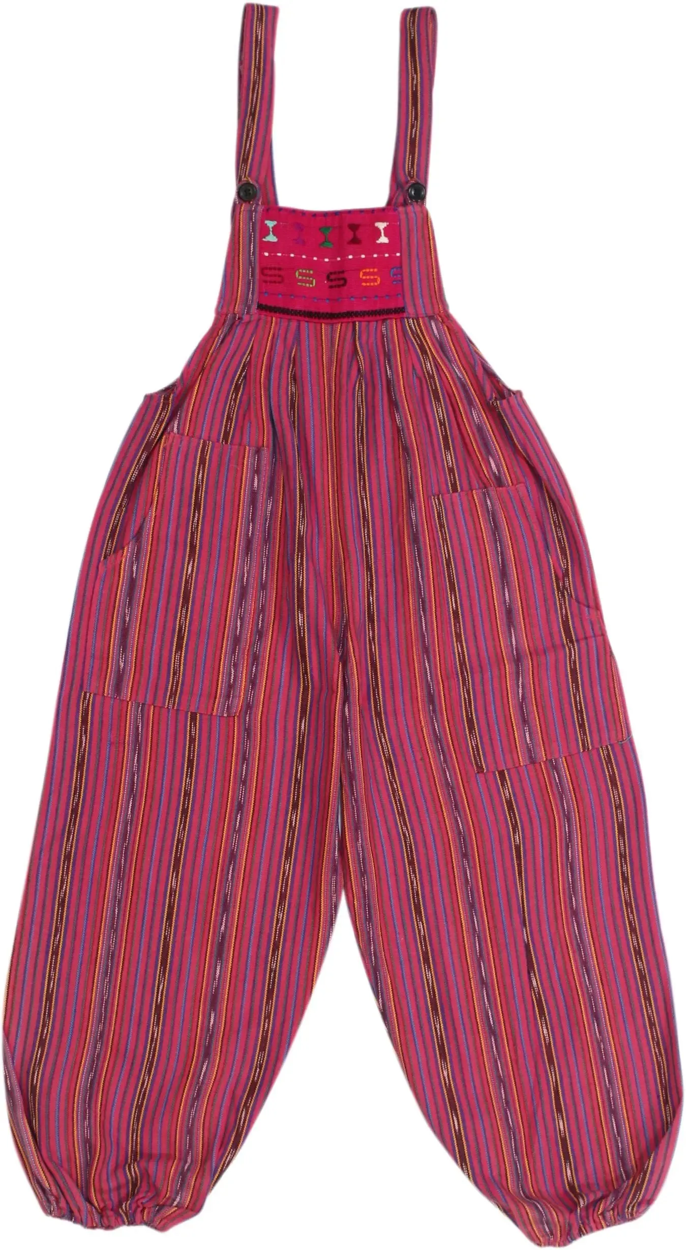 Pink Striped Dungarees | ThriftTale