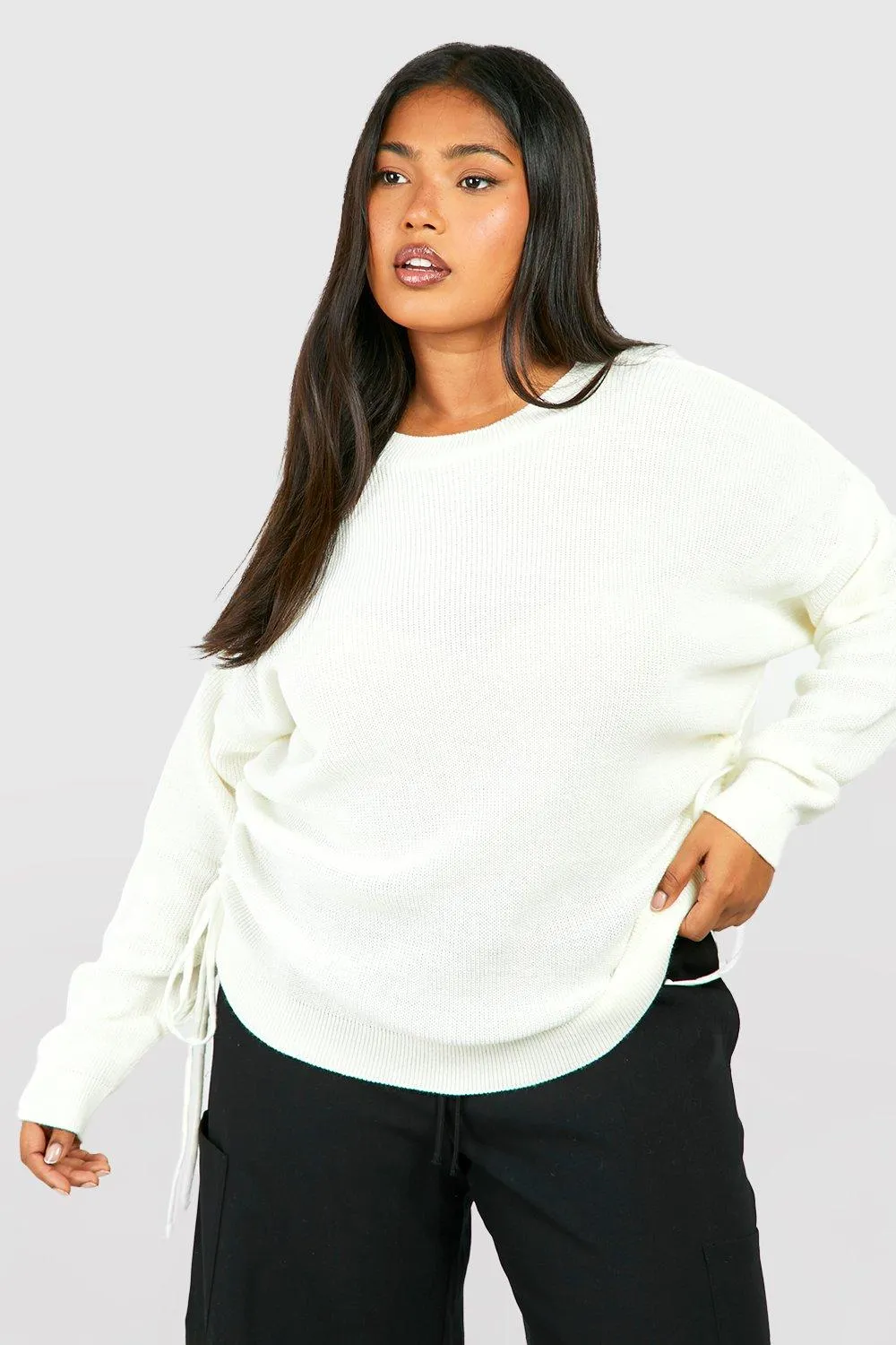 Plus Ruched Side Sweater