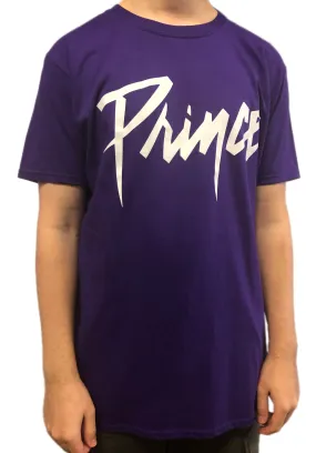 Prince – Purple Rain Name Logo On Purple Unisex Official T-Shirt Various Sizes White Text: NEW