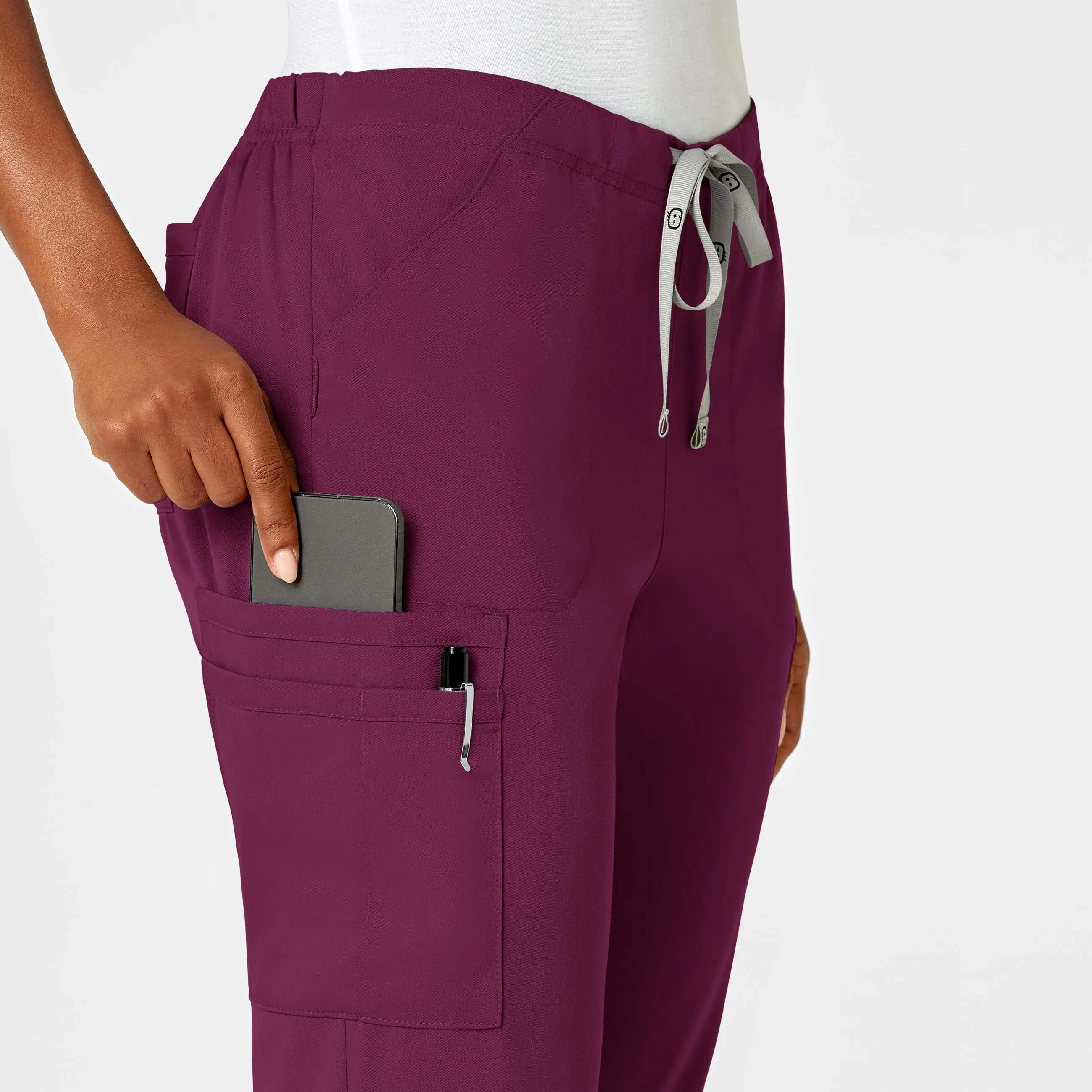 PRO Women's Moderate Flare Leg Scrub Pant - Wine