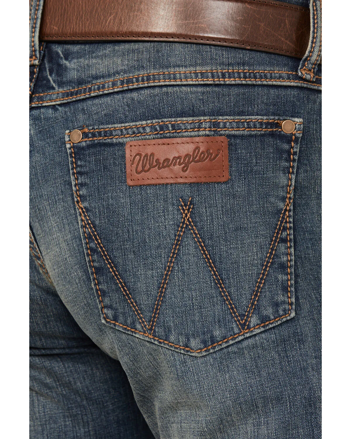 Product Name:  Wrangler Retro Men's Bozeman Medium Wash Low Rise Slim Straight Jeans