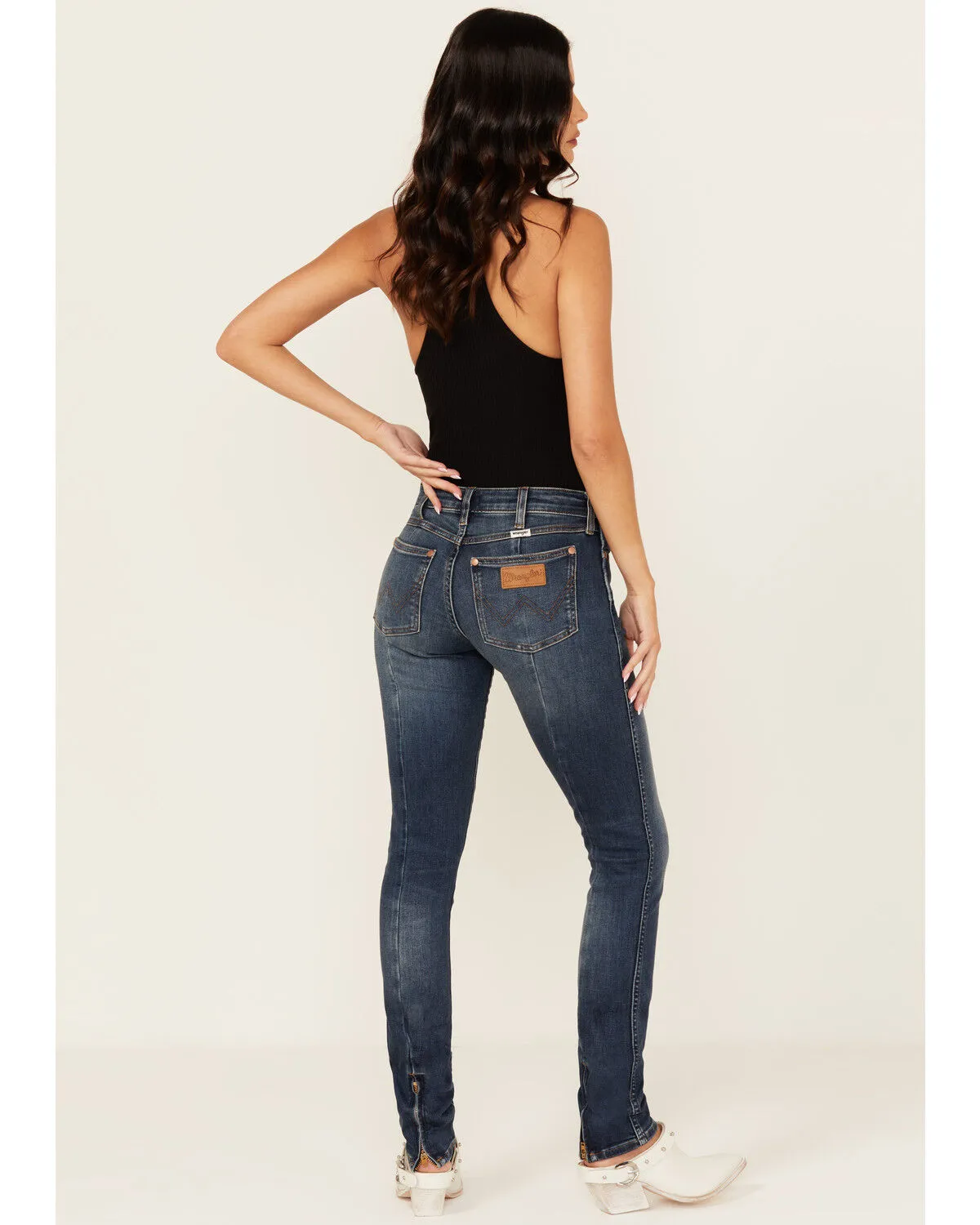 Product Name:  Wrangler Women's Dark Wash Howdy Honey Low Rise Skinny Stretch Denim Jeans