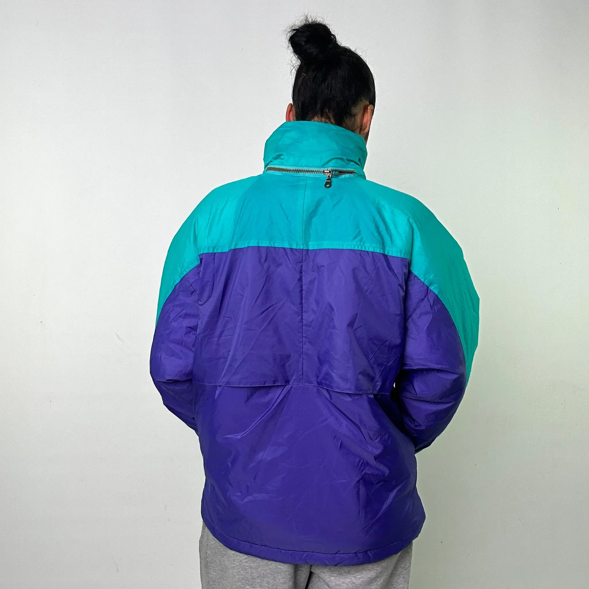 Purple 90s Adidas Puffer Jacket Coat (L)