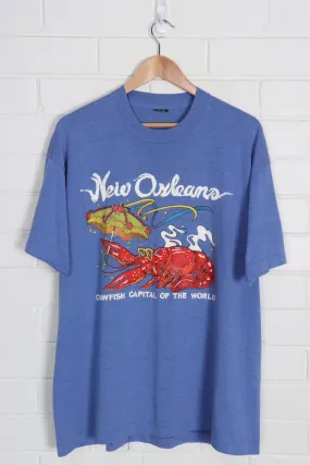 Purple New Orleans Crawfish Capital Puff Print Tee (XL)